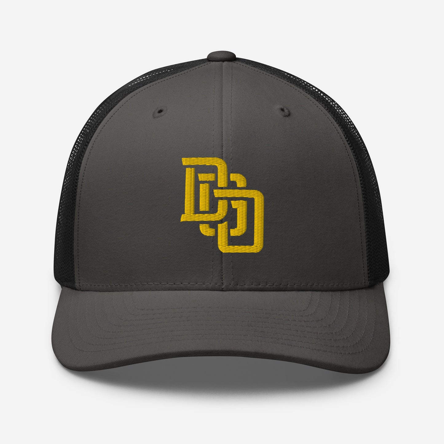 "DGO" Retro Trucker Hat | Yupoong 6606 | E Luna CLASSIC Solocrest 1 Gold Thread Front Logo