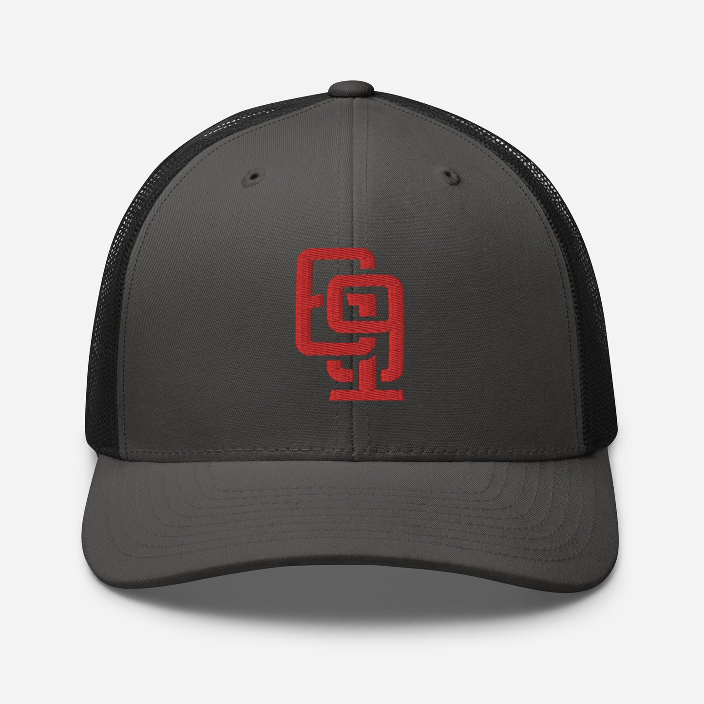 "619" Retro Trucker Hat | Yupoong 6606 | E Luna Brand CLASSIC Solocrest 1 Red Thread Front Logo