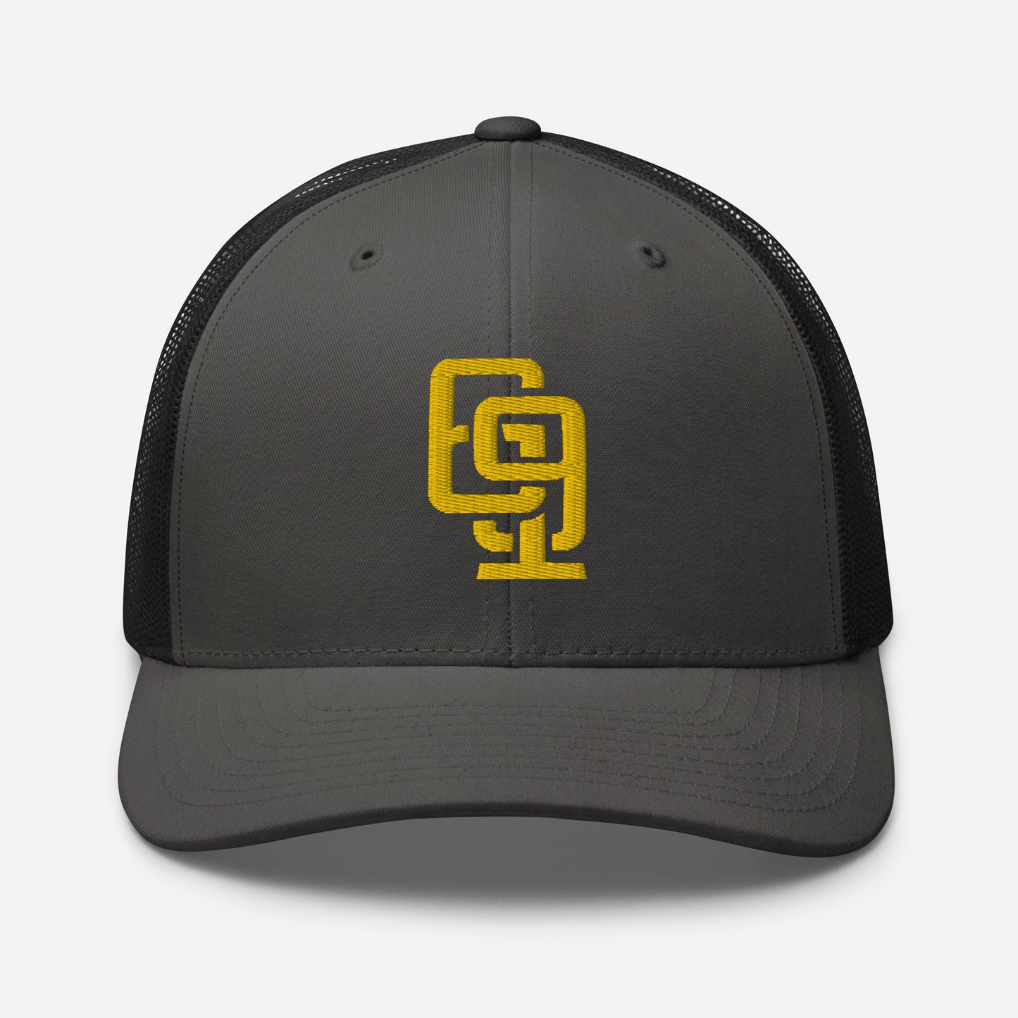 "619" Retro Trucker Hat | Yupoong 6606 | E Luna Brand CLASSIC Solocrest 1 Gold Thread Front Logo