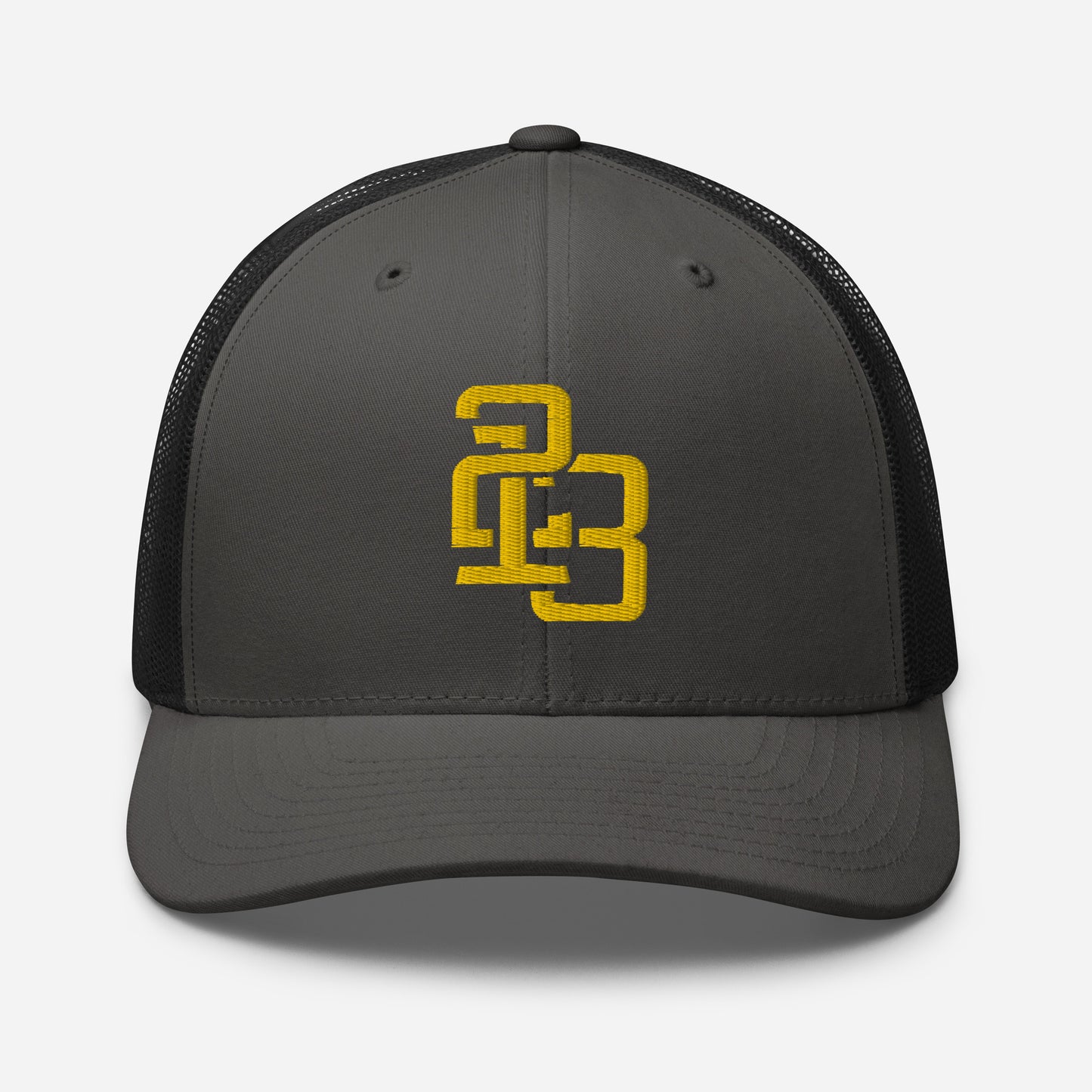 "213" Retro Trucker Hat | Yupoong 6606 | E Luna CLASSIC Solocrest 1 Gold Thread Front Logo