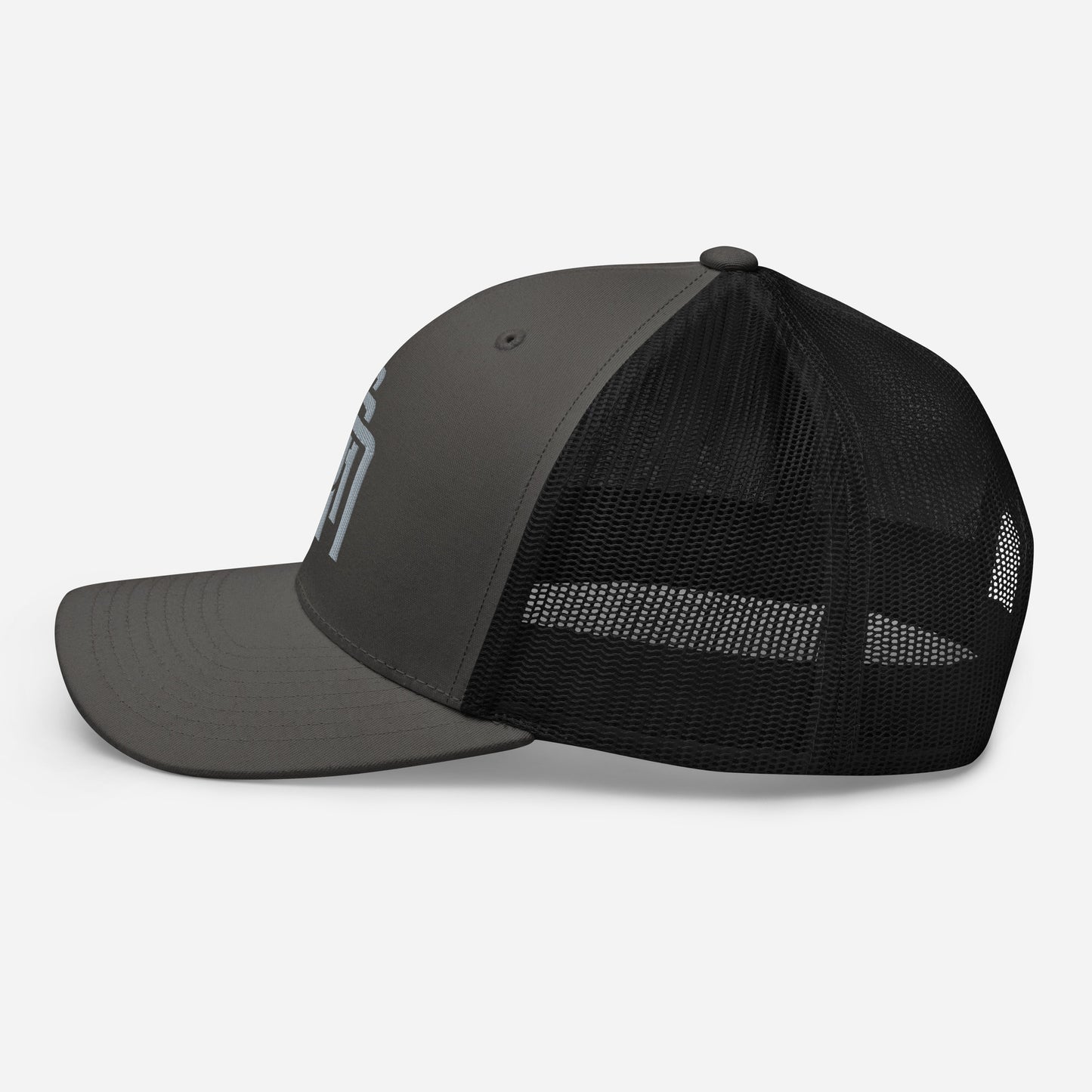 "SAN" Retro Trucker Hat | Yupoong 6606 | E Luna Brand CLASSIC Solocrest 1 Grey Thread Front Logo