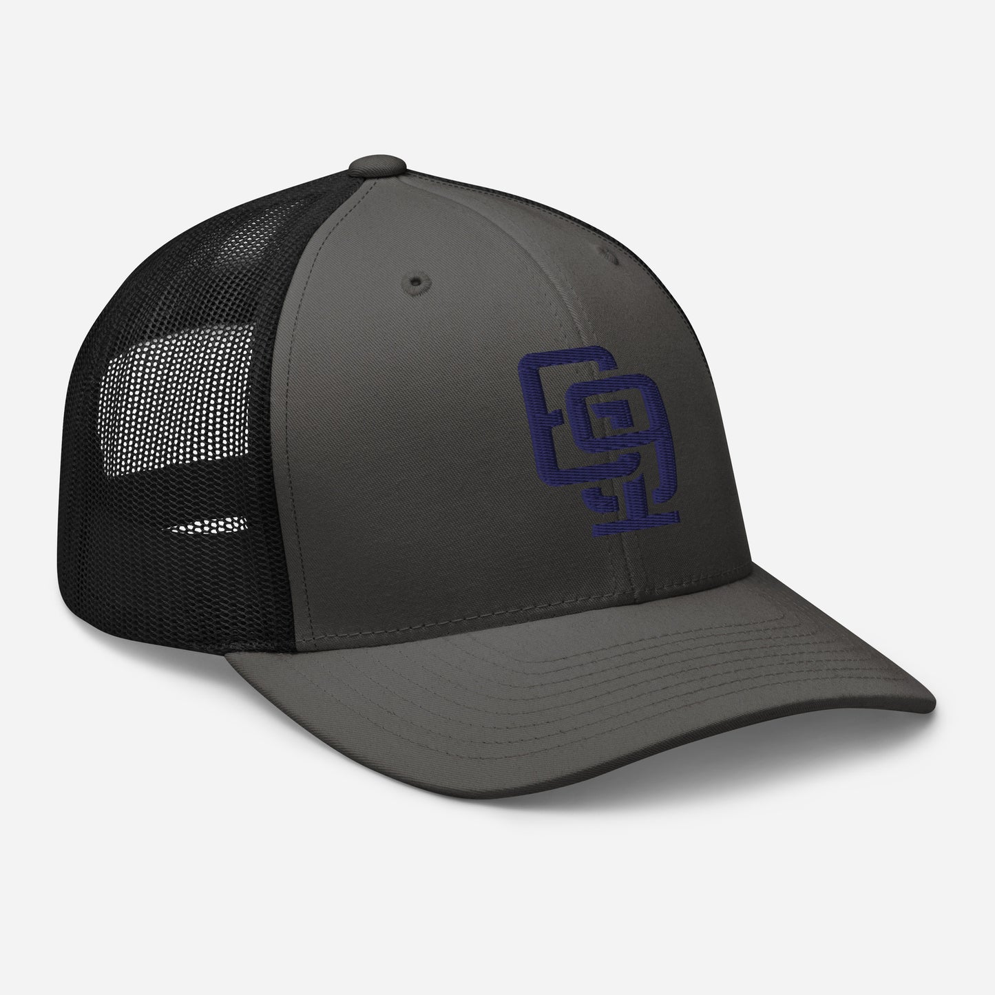 "619" Retro Trucker Hat | Yupoong 6606 | E Luna Brand CLASSIC Solocrest 1 Navy Thread Front Logo