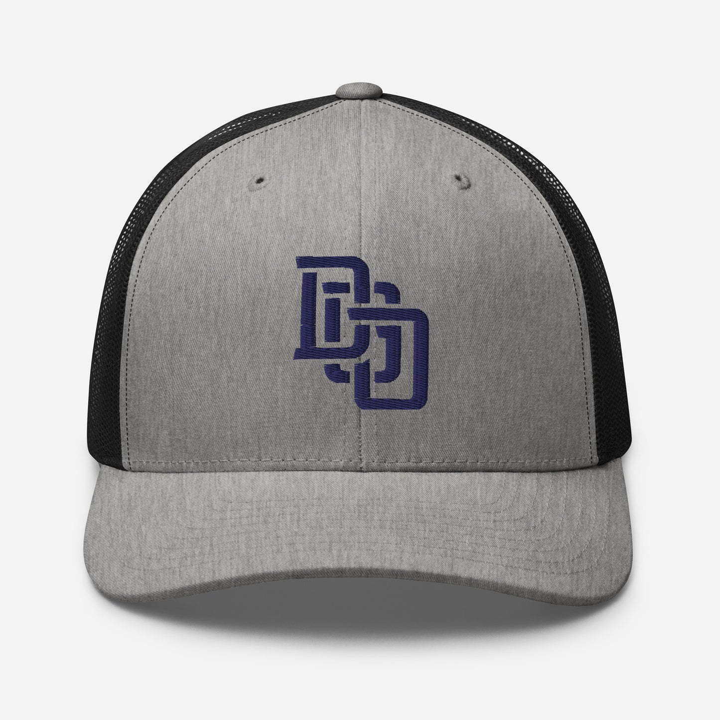 "DGO" Retro Trucker Hat | Yupoong 6606 | E Luna CLASSIC Solocrest 1 Navy Thread Front Logo