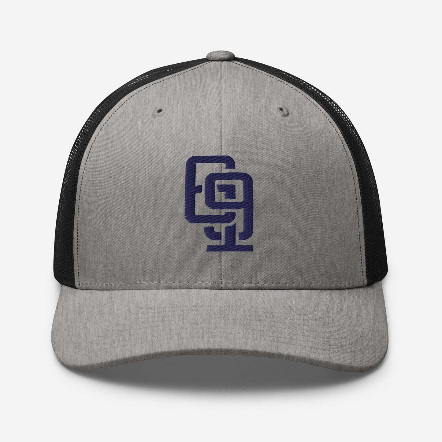 "619" Retro Trucker Hat | Yupoong 6606 | E Luna Brand CLASSIC Solocrest 1 Navy Thread Front Logo