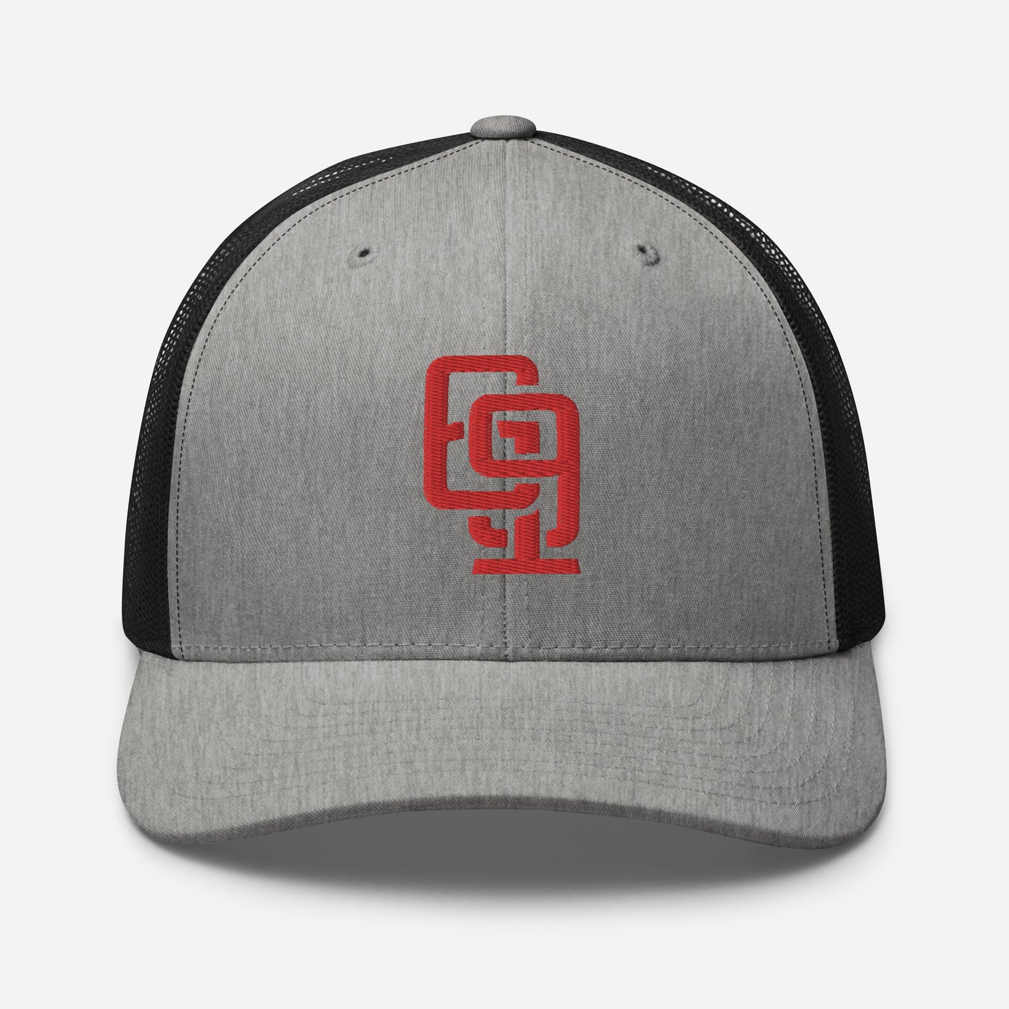 "619" Retro Trucker Hat | Yupoong 6606 | E Luna Brand CLASSIC Solocrest 1 Red Thread Front Logo