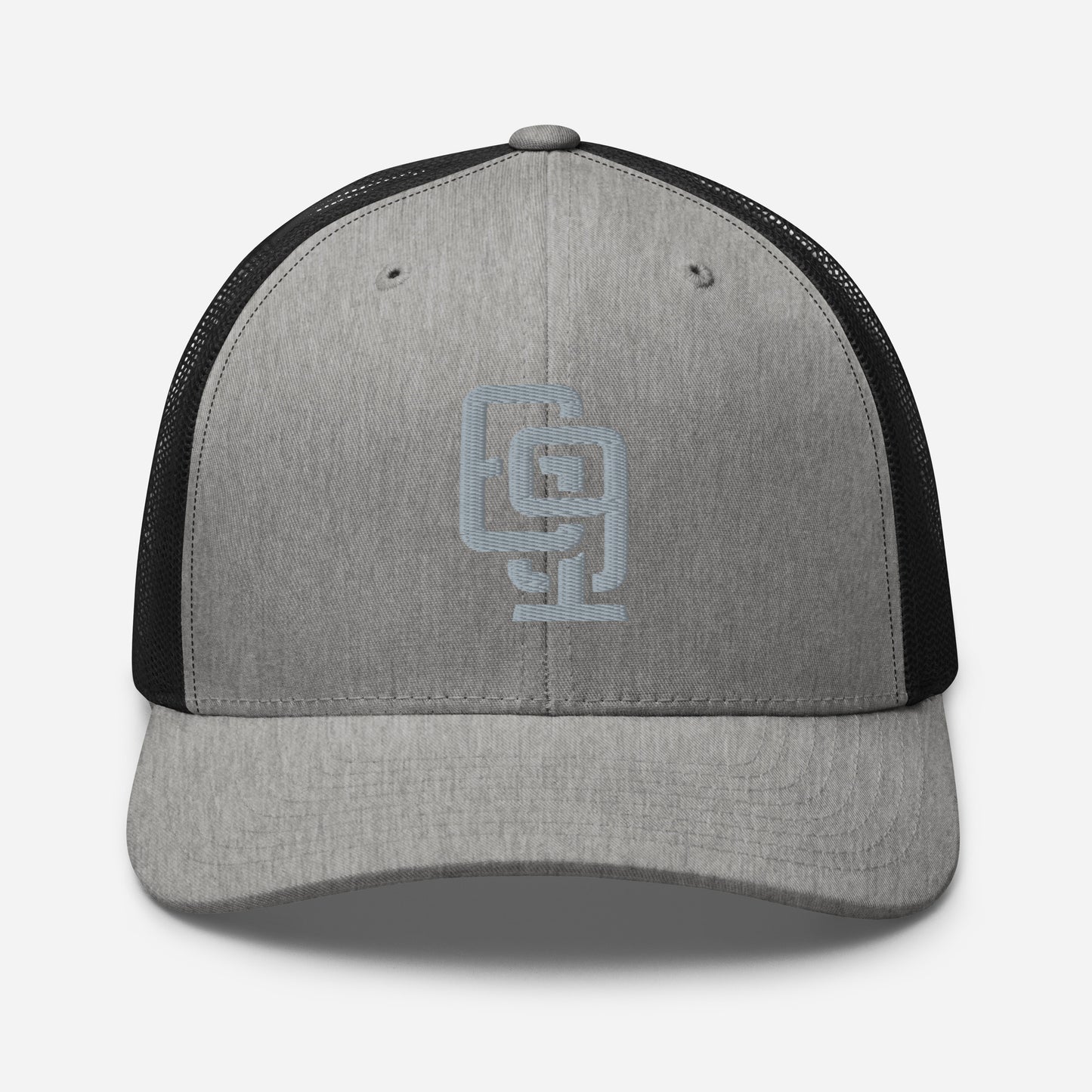 "619" Retro Trucker Hat | Yupoong 6606 | E Luna Brand CLASSIC Solocrest 1 Grey Thread Front Logo