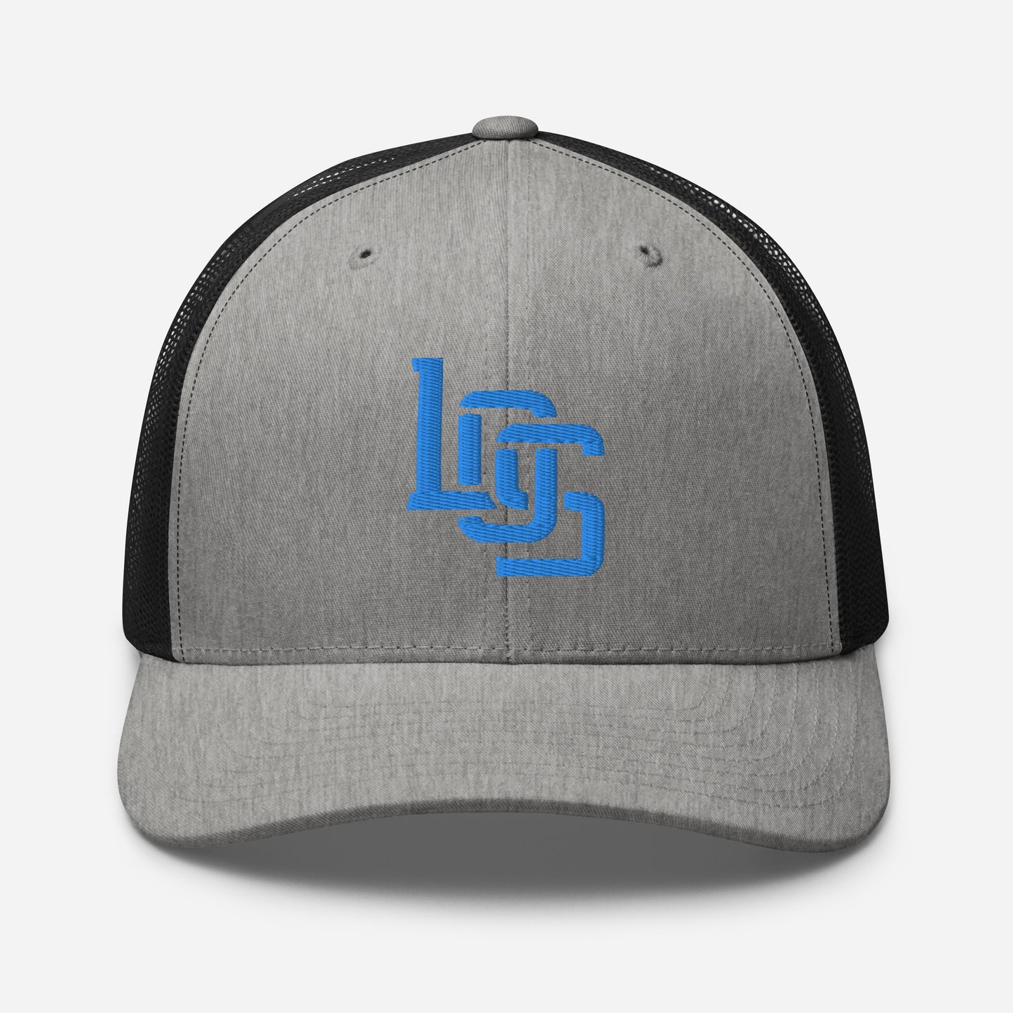 "LOS" Retro Trucker Hat | Yupoong 6606 | E Luna CLASSIC Solocrest 1 Aqua/Teal Thread Front Logo
