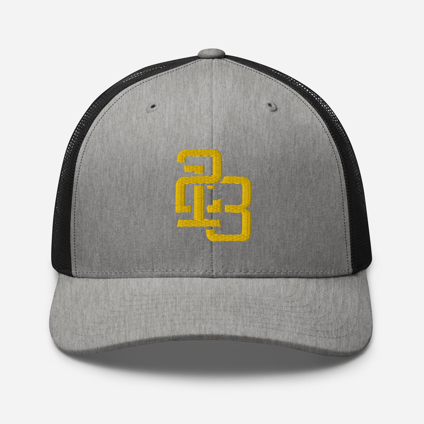 "213" Retro Trucker Hat | Yupoong 6606 | E Luna CLASSIC Solocrest 1 Gold Thread Front Logo