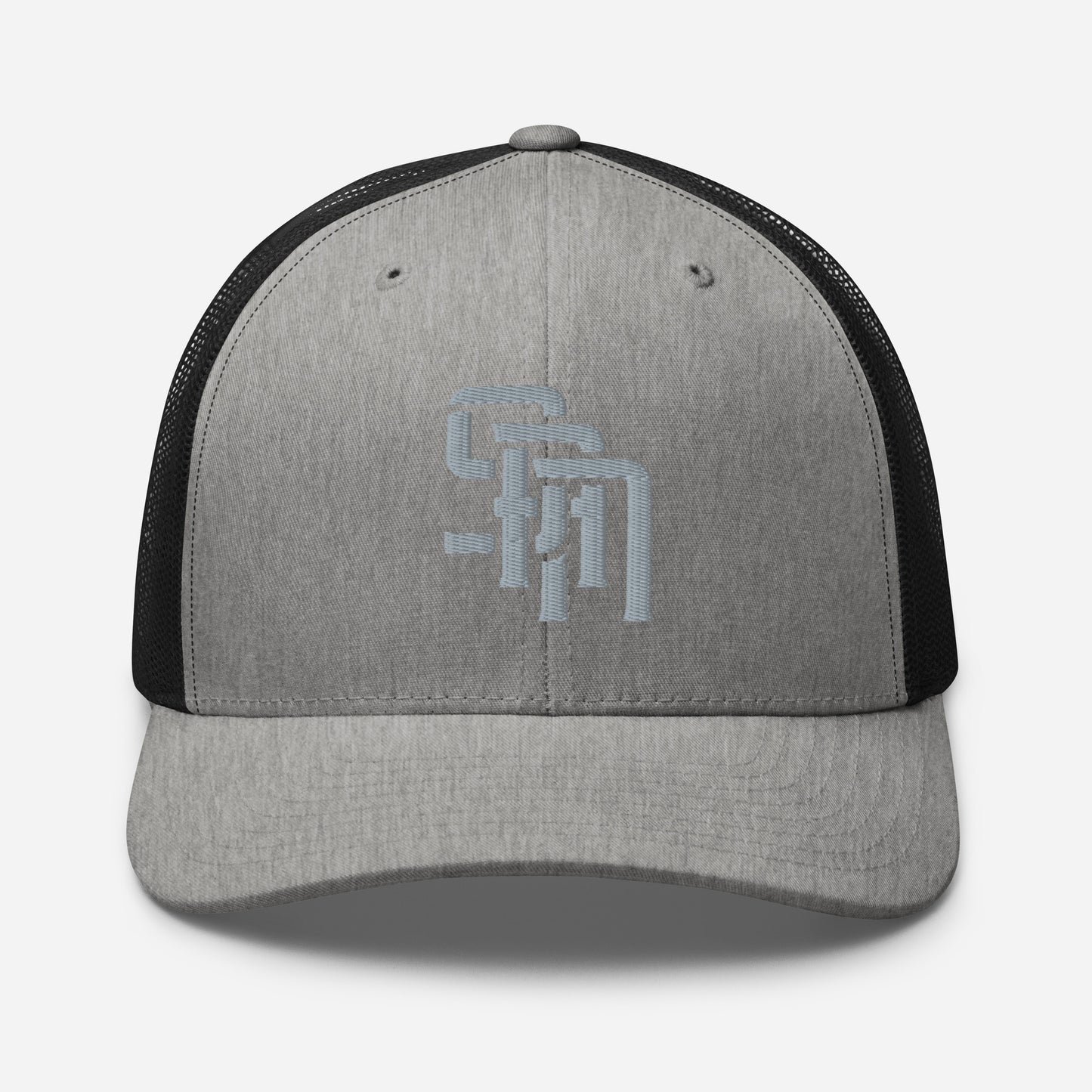 "SAN" Retro Trucker Hat | Yupoong 6606 | E Luna Brand CLASSIC Solocrest 1 Grey Thread Front Logo