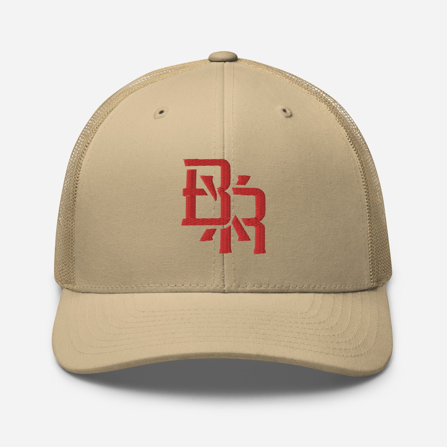 "BXR" Retro Trucker Hat | Yupoong 6606 | E Luna CLASSIC Solocrest 1 Red Thread Front Logo