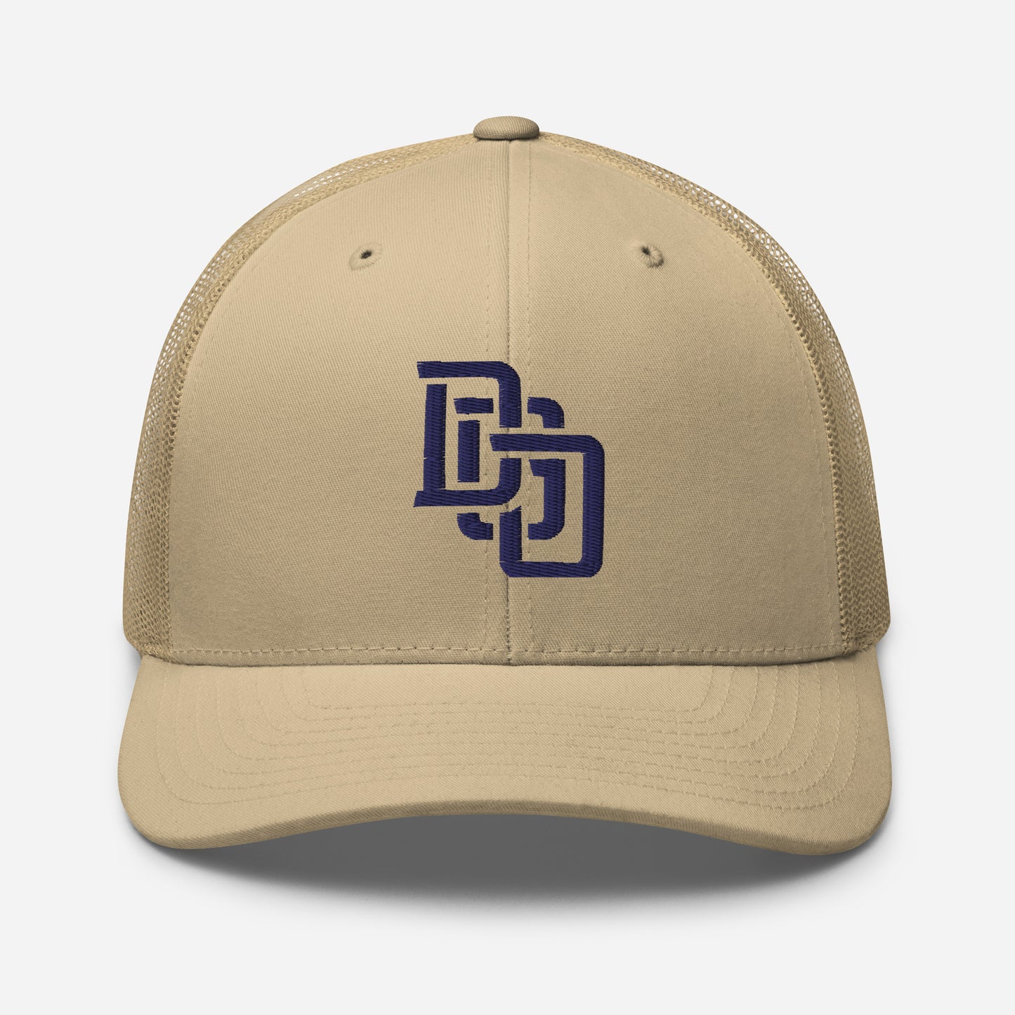 "DGO" Retro Trucker Hat | Yupoong 6606 | E Luna CLASSIC Solocrest 1 Navy Thread Front Logo