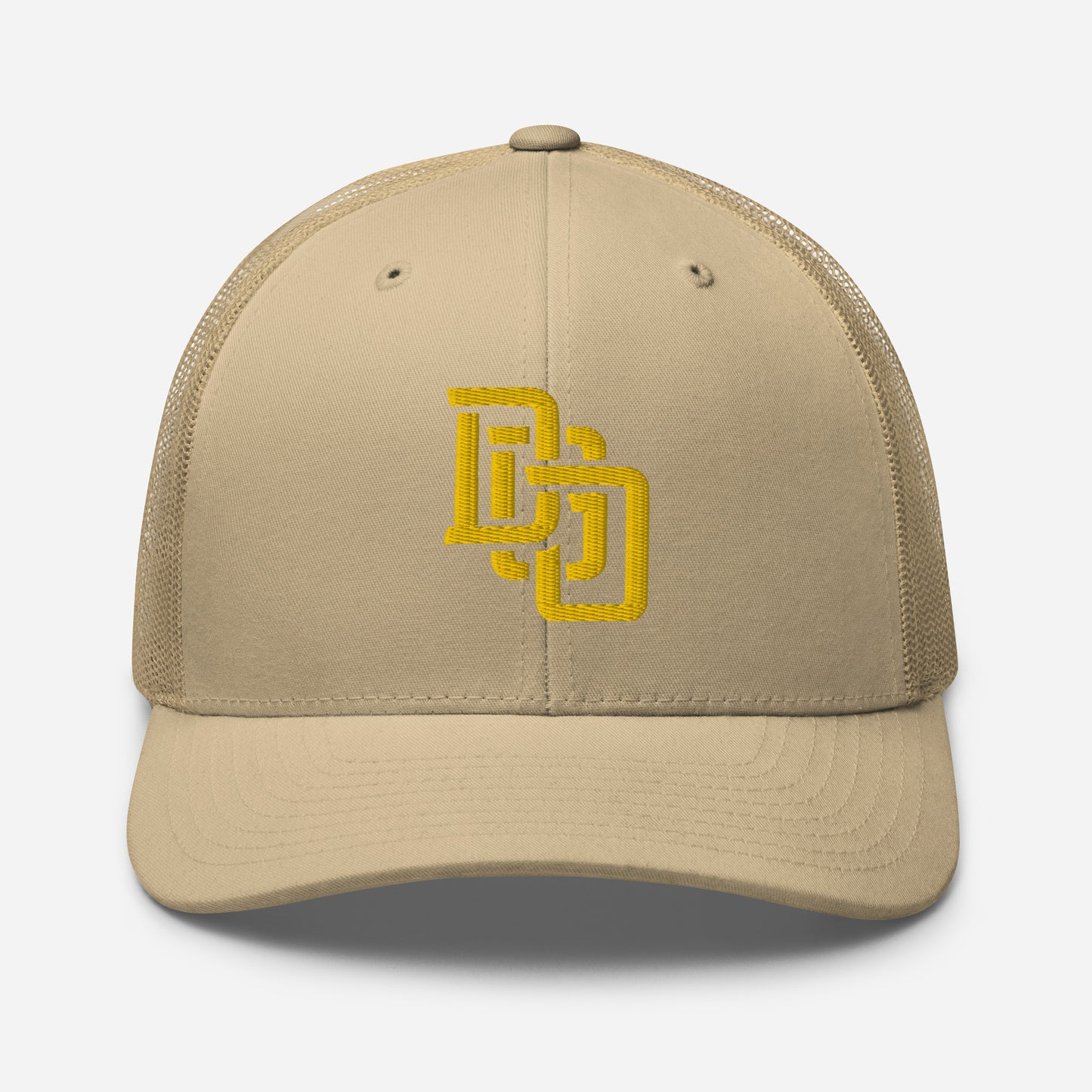 "DGO" Retro Trucker Hat | Yupoong 6606 | E Luna CLASSIC Solocrest 1 Gold Thread Front Logo