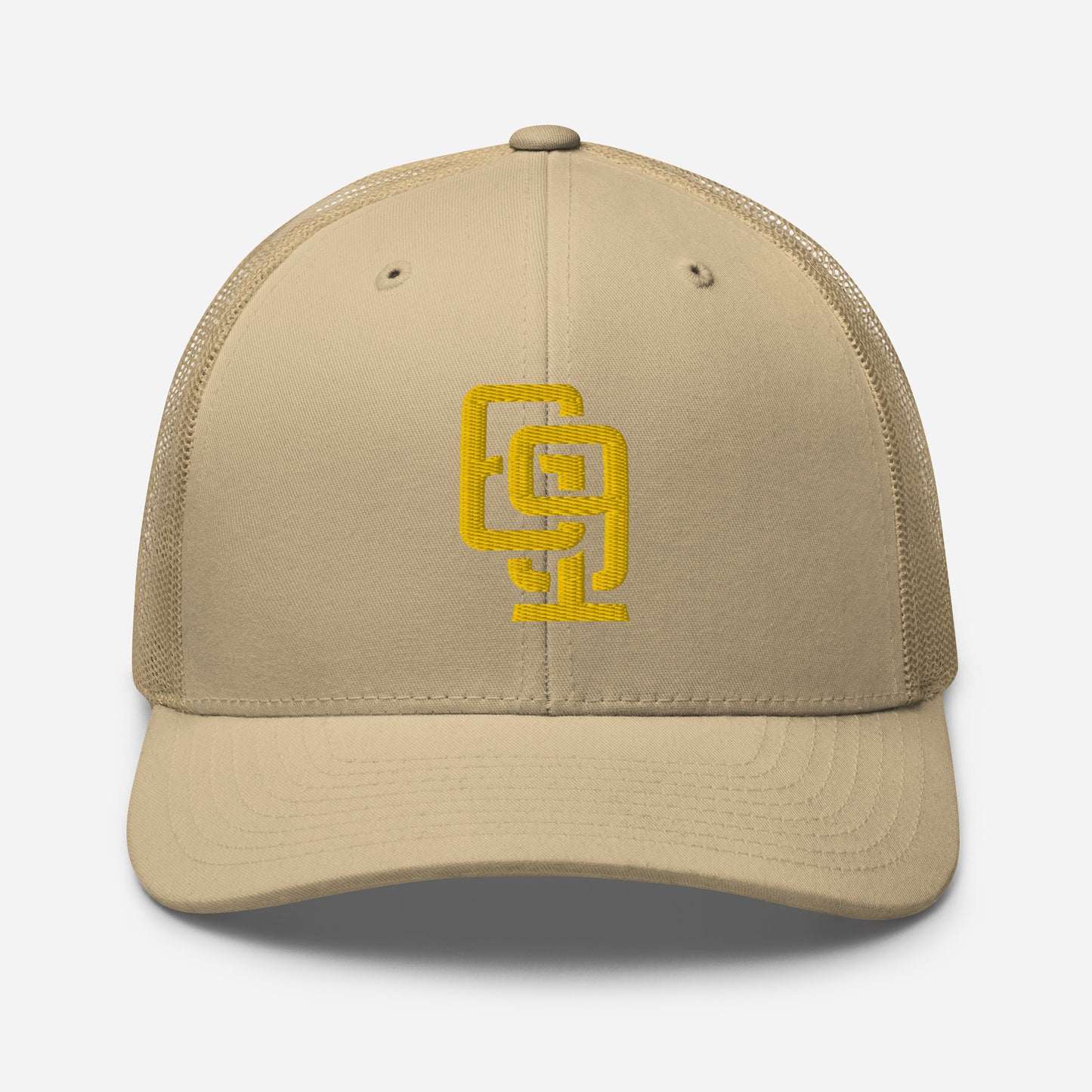 "619" Retro Trucker Hat | Yupoong 6606 | E Luna Brand CLASSIC Solocrest 1 Gold Thread Front Logo