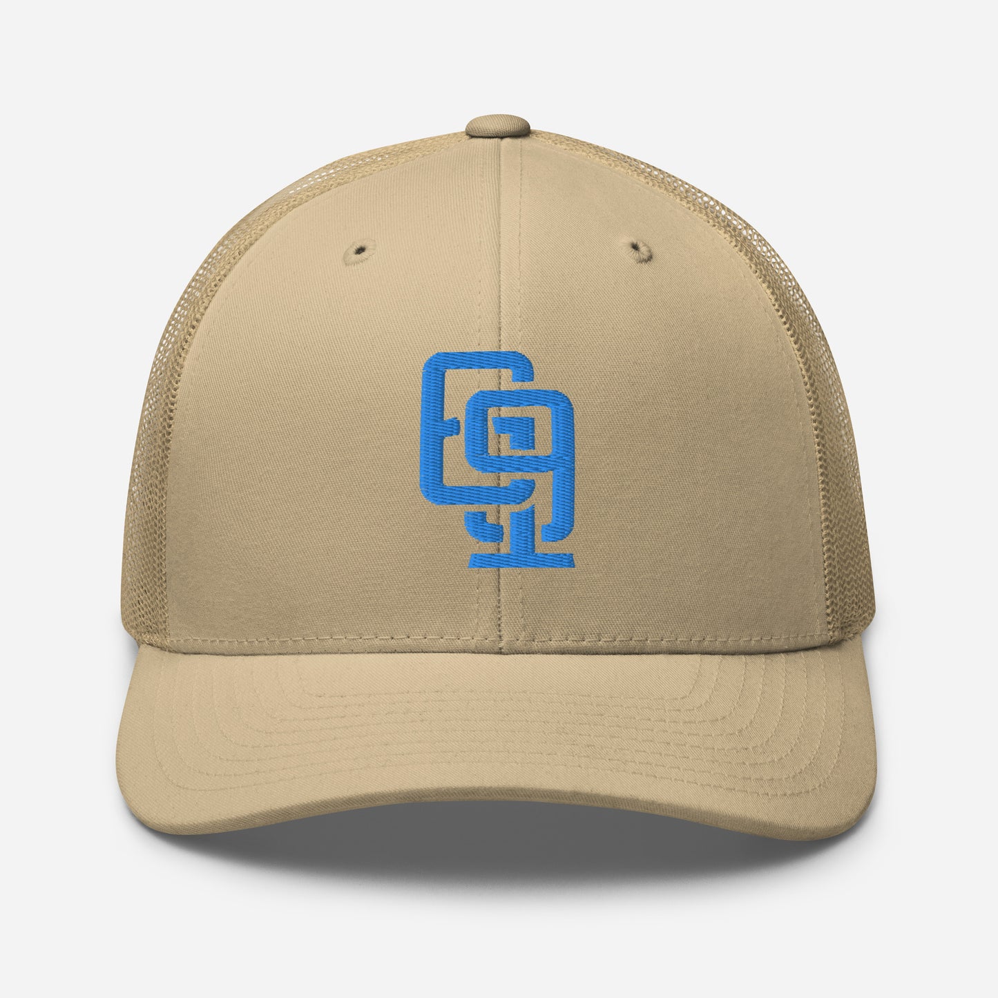 "619" Retro Trucker Hat | Yupoong 6606 | E Luna Brand CLASSIC Solocrest 1 Aqua/Teal Thread Front Logo