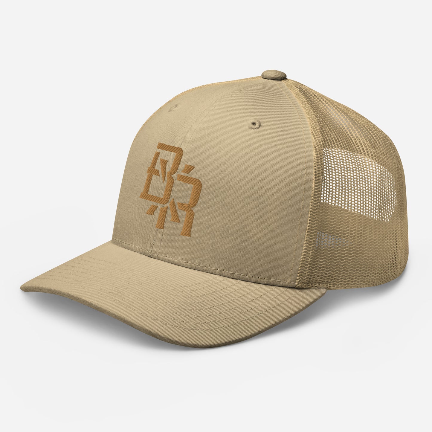 "BXR" Retro Trucker Hat | Yupoong 6606 | E Luna CLASSIC Solocrest 1 Old Gold Thread Front Logo