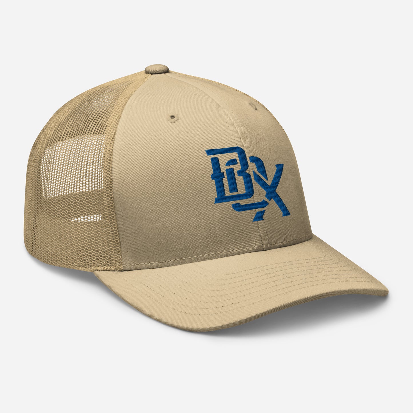 "BOX" Retro Trucker Hat | Yupoong 6606 | E Luna CLASSIC Solocrest 1 Royal Thread Front Logo