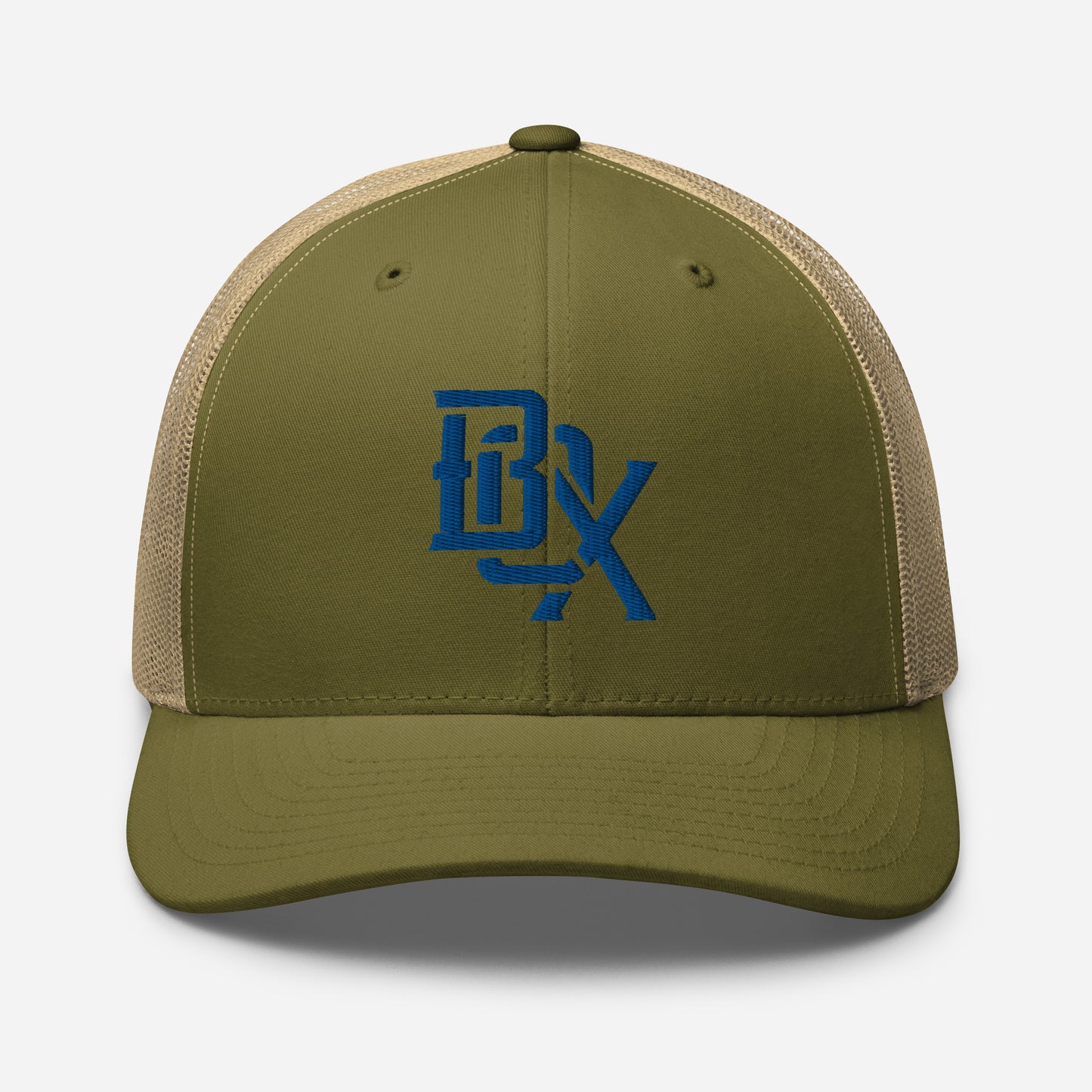"BOX" Retro Trucker Hat | Yupoong 6606 | E Luna CLASSIC Solocrest 1 Royal Thread Front Logo