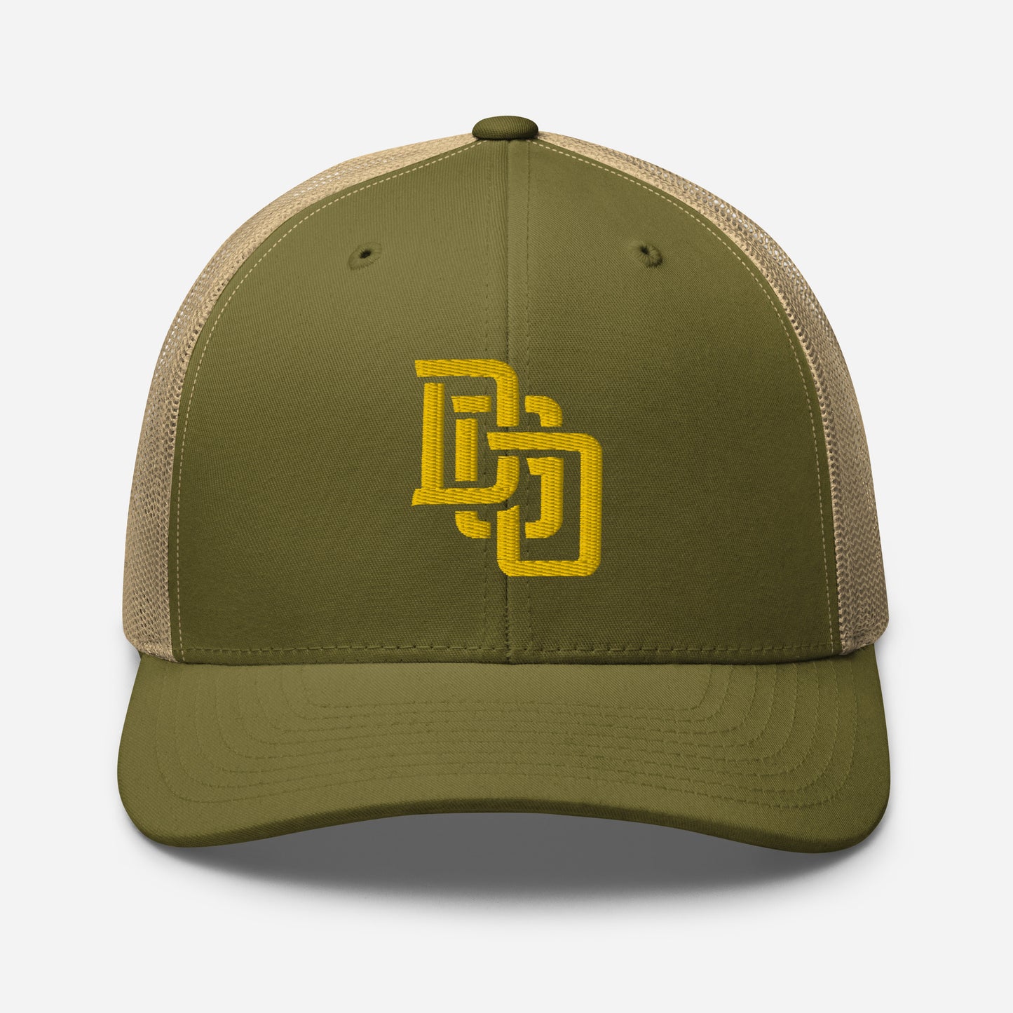 "DGO" Retro Trucker Hat | Yupoong 6606 | E Luna CLASSIC Solocrest 1 Gold Thread Front Logo