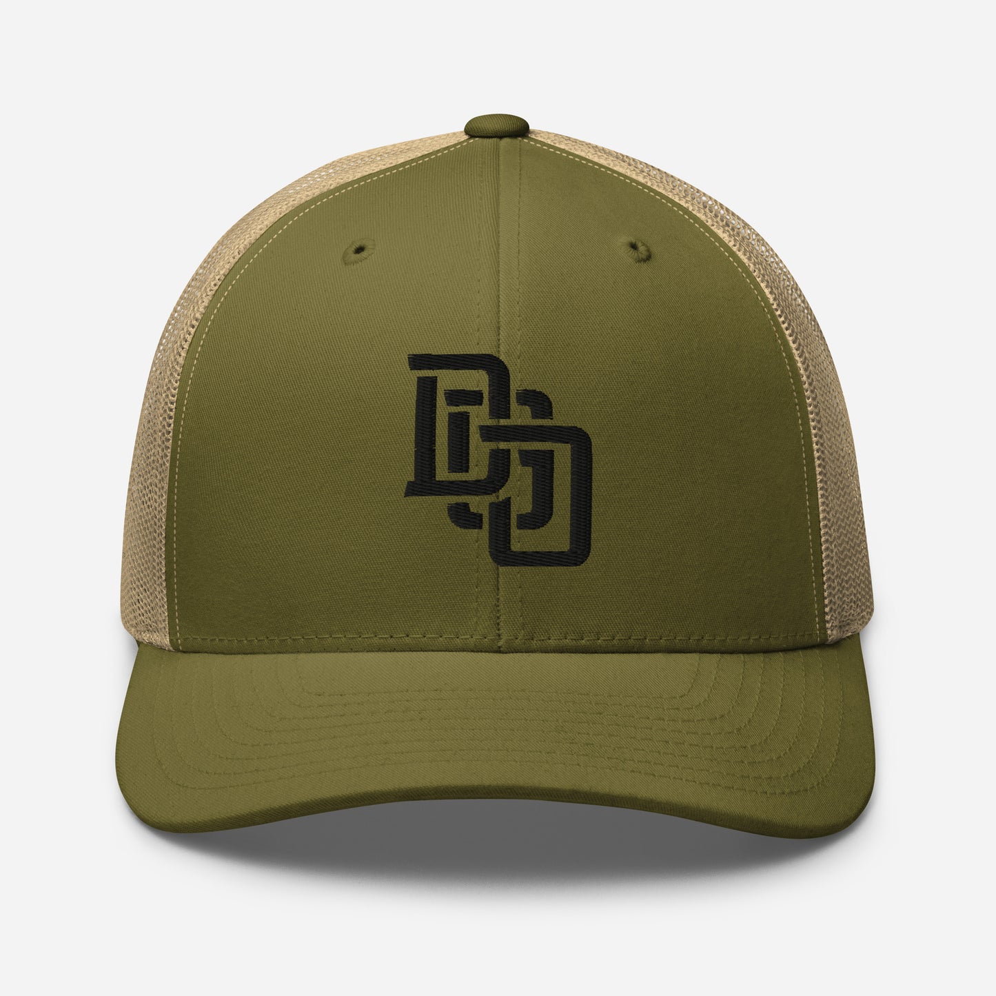 "DGO" Retro Trucker Hat | Yupoong 6606 | E Luna CLASSIC Solocrest 1 Black Thread Front Logo