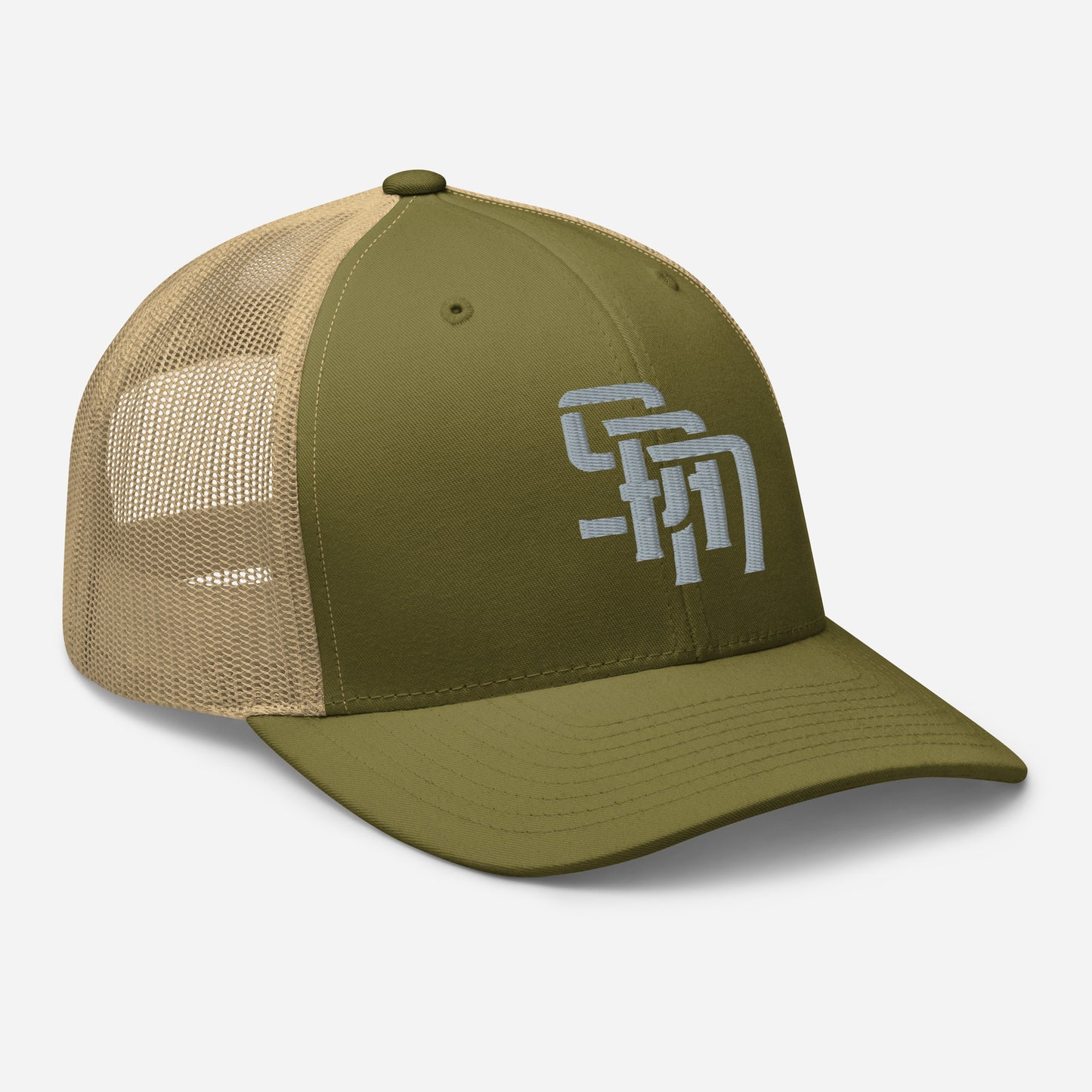 "SAN" Retro Trucker Hat | Yupoong 6606 | E Luna Brand CLASSIC Solocrest 1 Grey Thread Front Logo