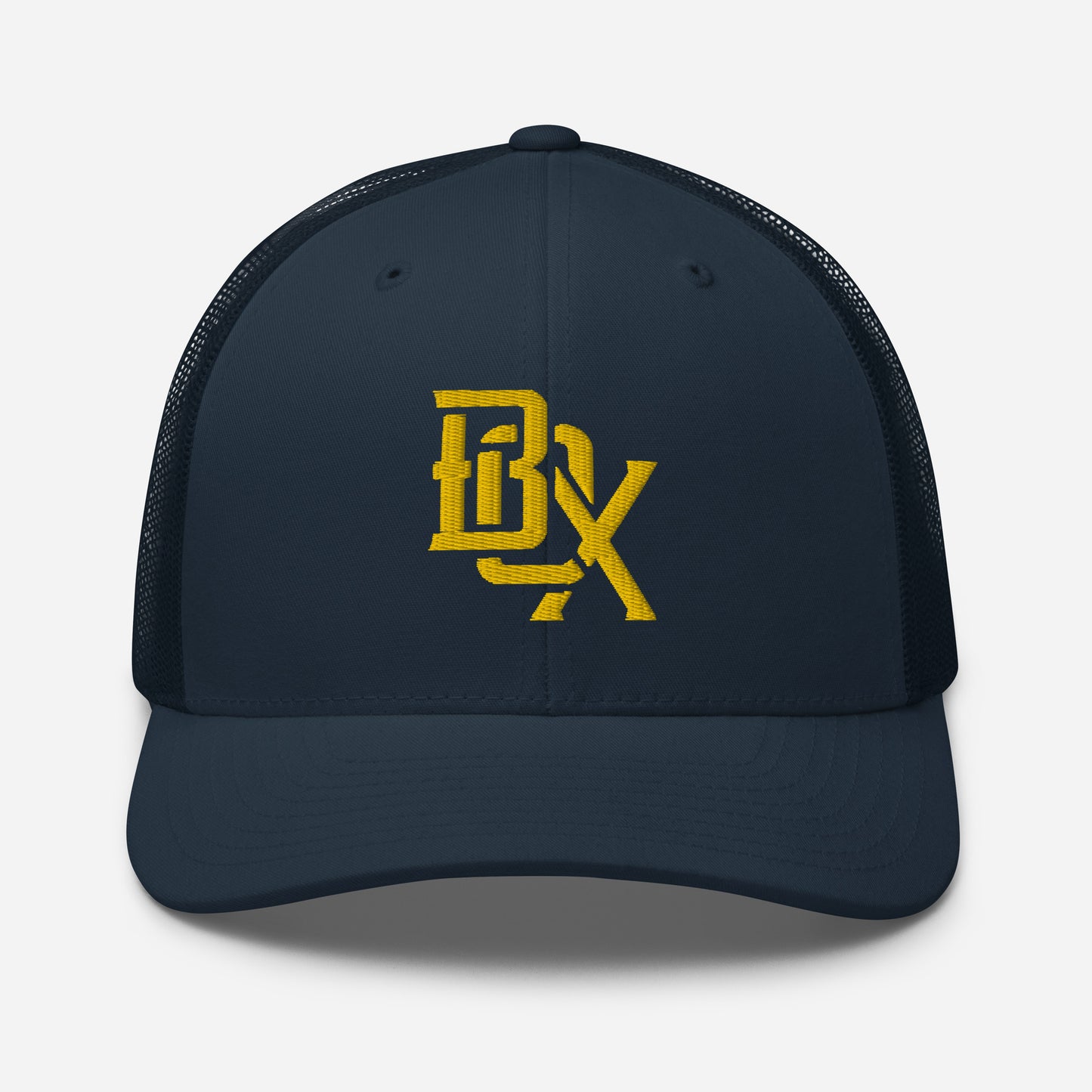 "BOX" Retro Trucker Hat | Yupoong 6606 | E Luna CLASSIC Solocrest 1 Gold Thread Front Logo