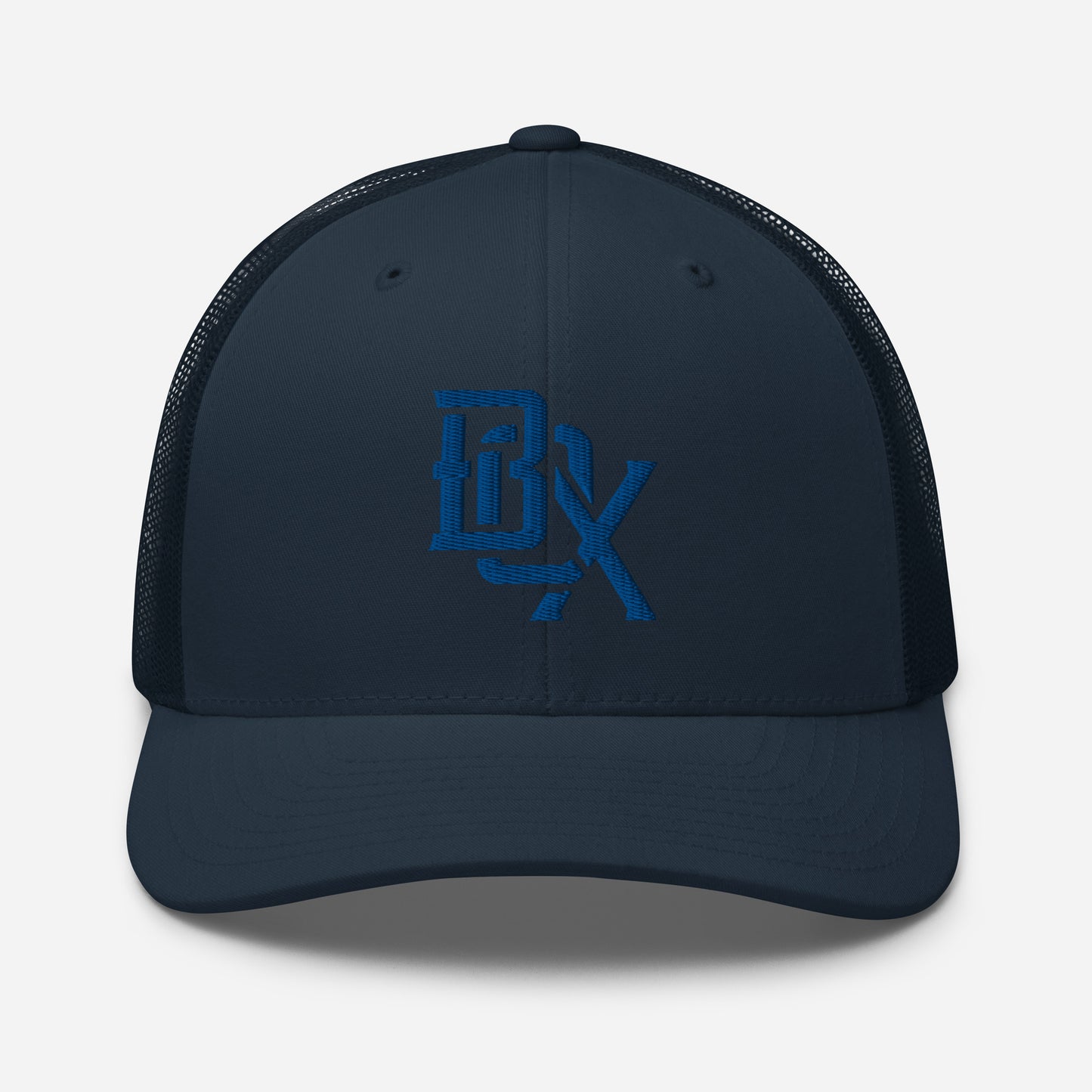 "BOX" Retro Trucker Hat | Yupoong 6606 | E Luna CLASSIC Solocrest 1 Royal Thread Front Logo