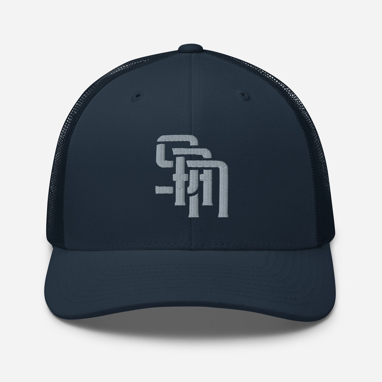 "SAN" Retro Trucker Hat | Yupoong 6606 | E Luna Brand CLASSIC Solocrest 1 Grey Thread Front Logo