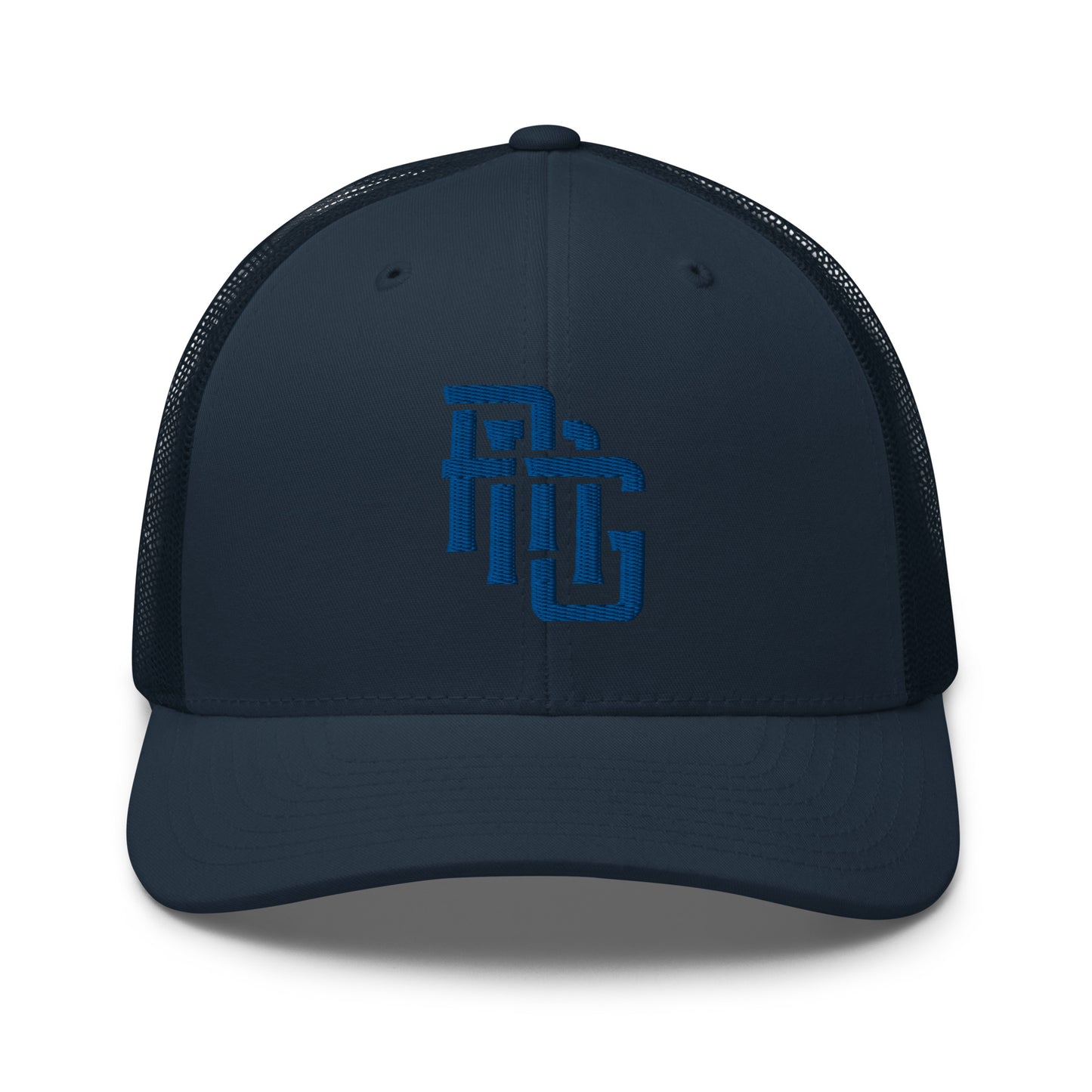 "ANG" Retro Trucker Hat | Yupoong 6606 | E Luna CLASSIC Solocrest 1 Royal Thread Front Logo