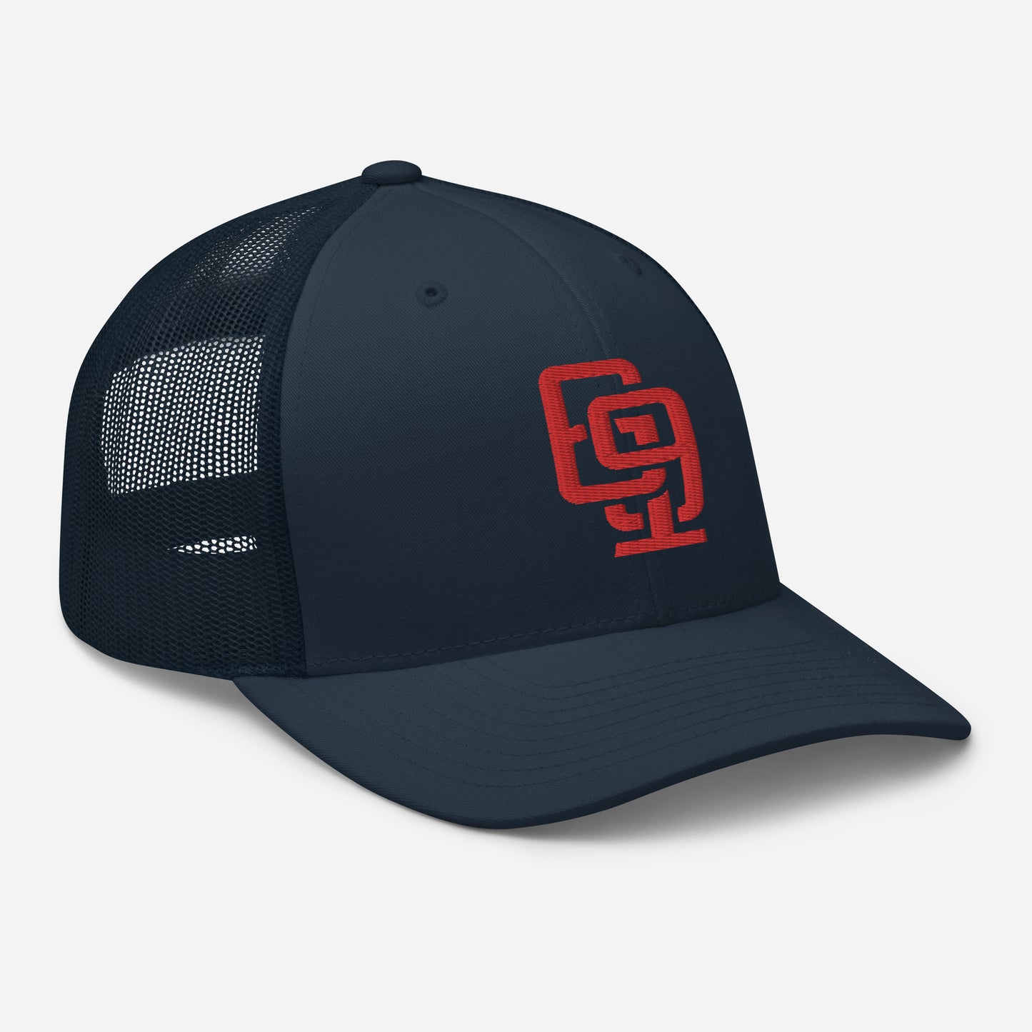 "619" Retro Trucker Hat | Yupoong 6606 | E Luna Brand CLASSIC Solocrest 1 Red Thread Front Logo