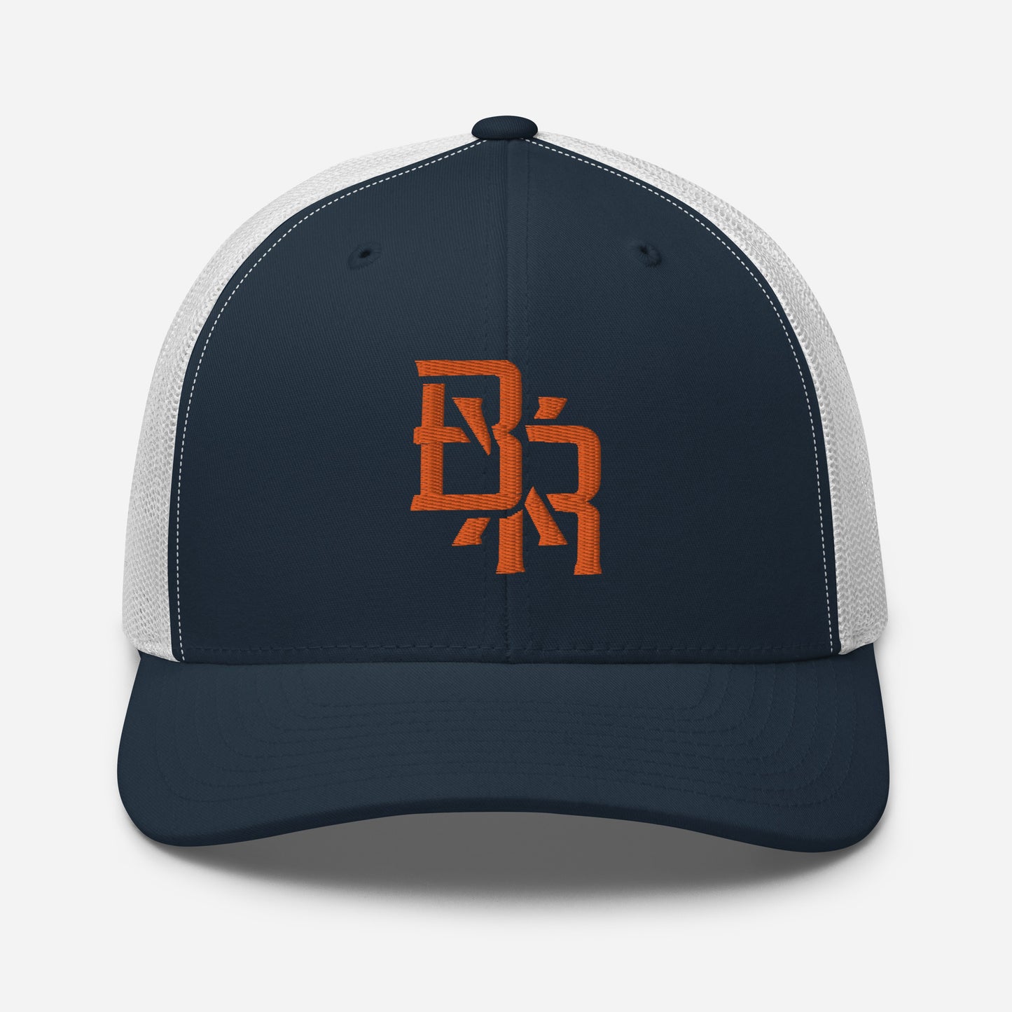 "BXR" Retro Trucker Hat | Yupoong 6606 | E Luna CLASSIC Solocrest 1 Orange Thread Front Logo