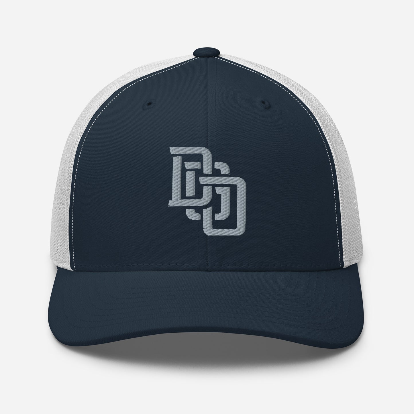 "DGO" Retro Trucker Hat | Yupoong 6606 | E Luna CLASSIC Solocrest 1 Grey Thread Front Logo