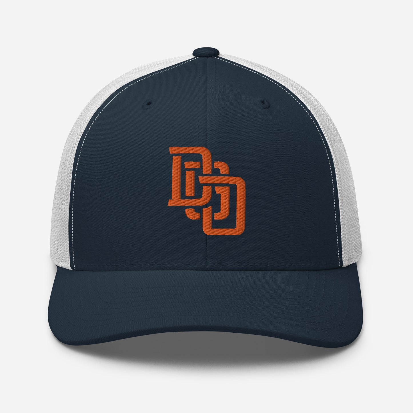 "DGO" Retro Trucker Hat | Yupoong 6606 | E Luna CLASSIC Solocrest 1 Orange Thread Front Logo