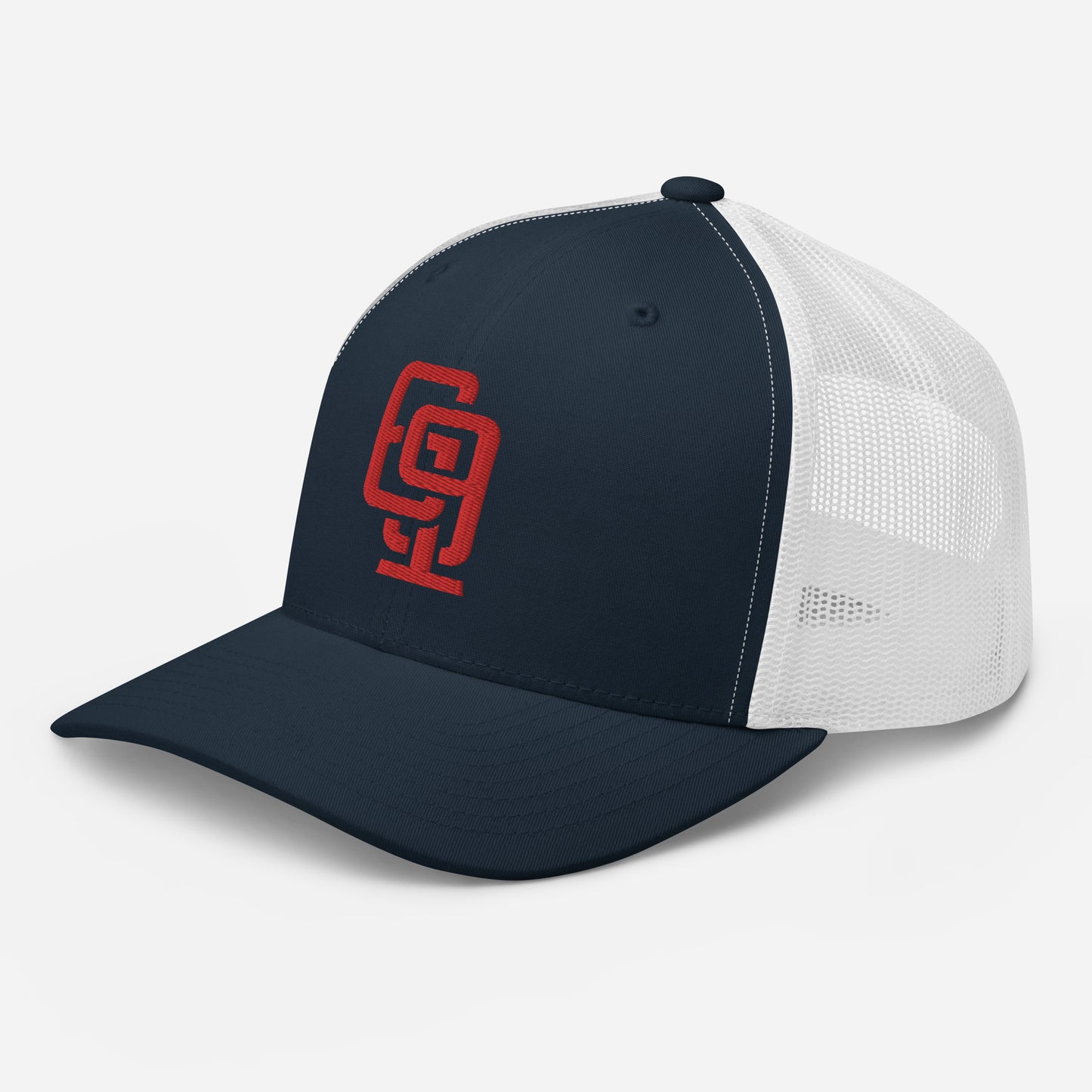 "619" Retro Trucker Hat | Yupoong 6606 | E Luna Brand CLASSIC Solocrest 1 Red Thread Front Logo