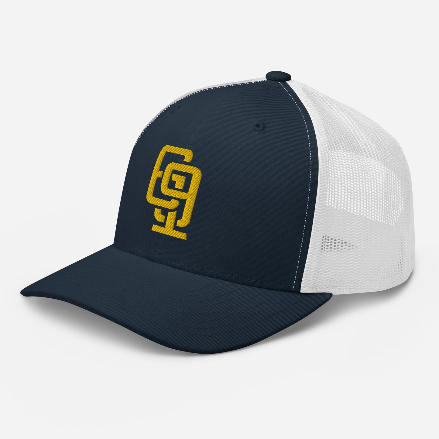 "619" Retro Trucker Hat | Yupoong 6606 | E Luna Brand CLASSIC Solocrest 1 Gold Thread Front Logo