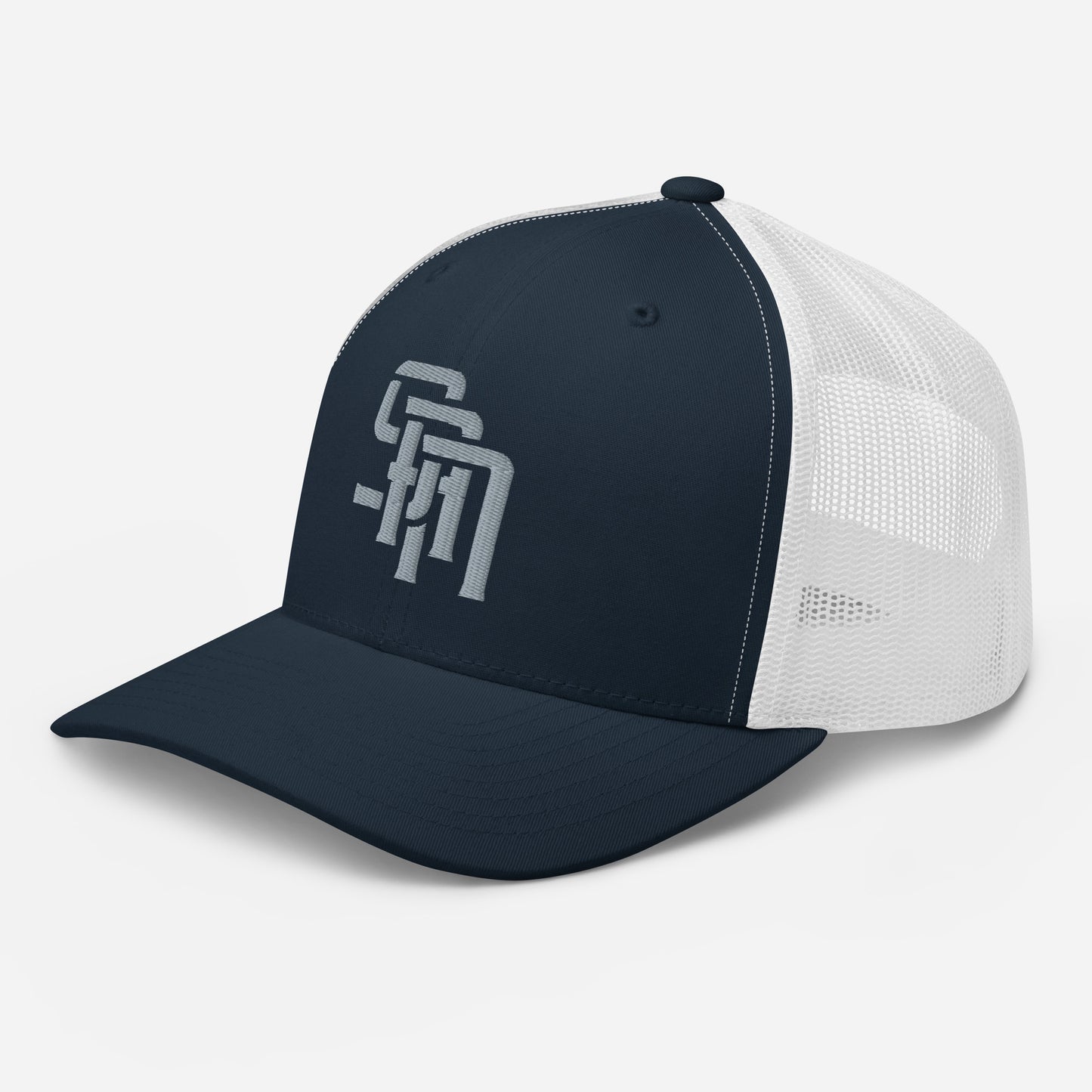 "SAN" Retro Trucker Hat | Yupoong 6606 | E Luna Brand CLASSIC Solocrest 1 Grey Thread Front Logo