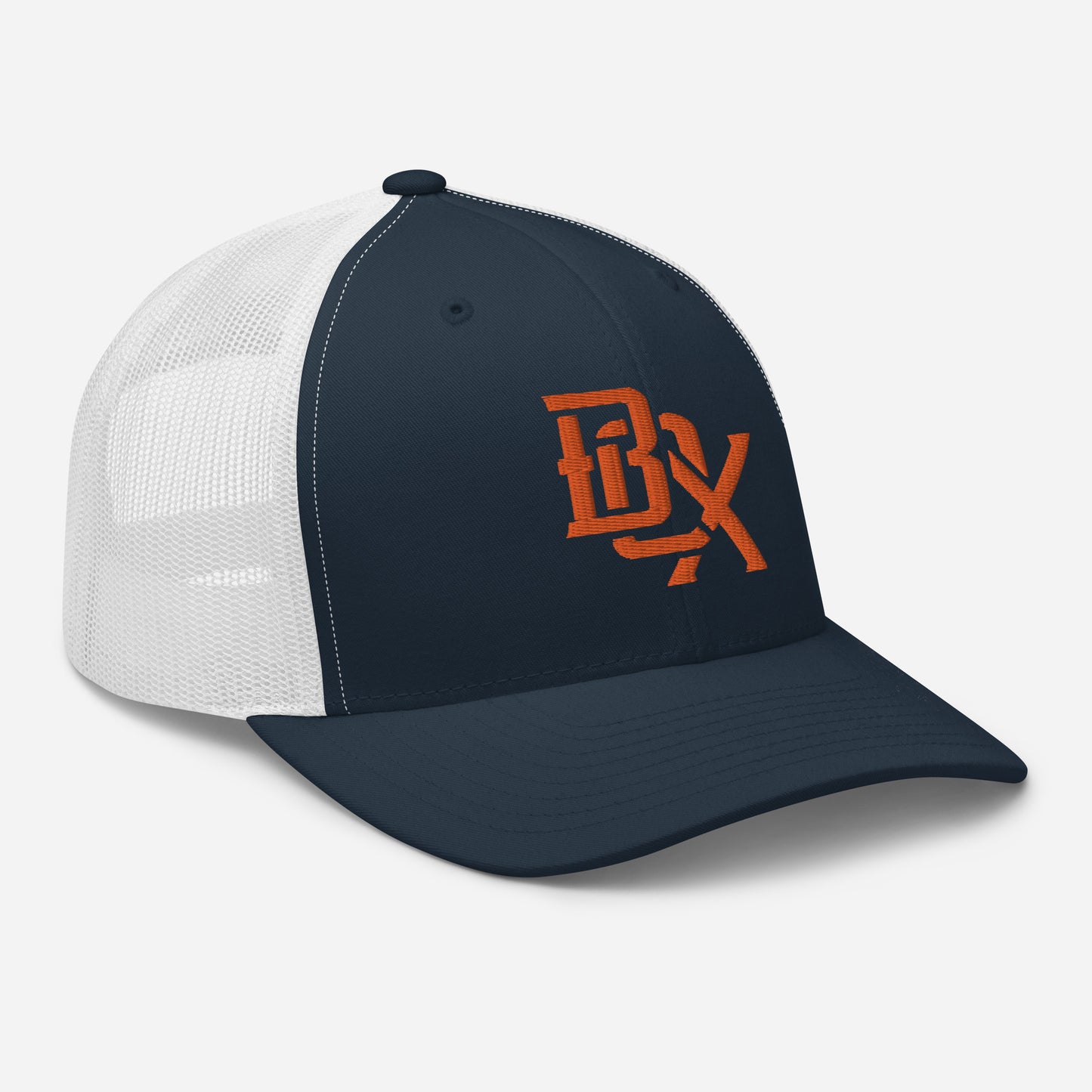 "BOX" Retro Trucker Hat | Yupoong 6606 | E Luna CLASSIC Solocrest 1 Orange Thread Front Logo