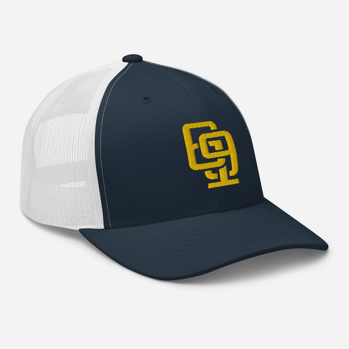 "619" Retro Trucker Hat | Yupoong 6606 | E Luna Brand CLASSIC Solocrest 1 Gold Thread Front Logo