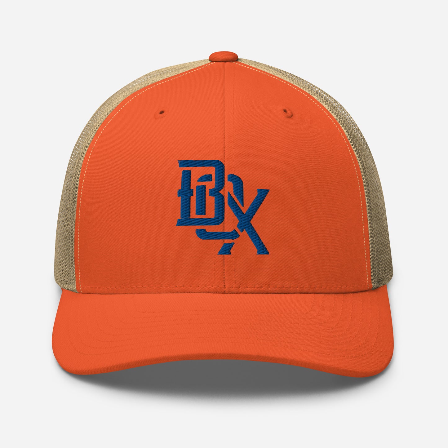 "BOX" Retro Trucker Hat | Yupoong 6606 | E Luna CLASSIC Solocrest 1 Royal Thread Front Logo