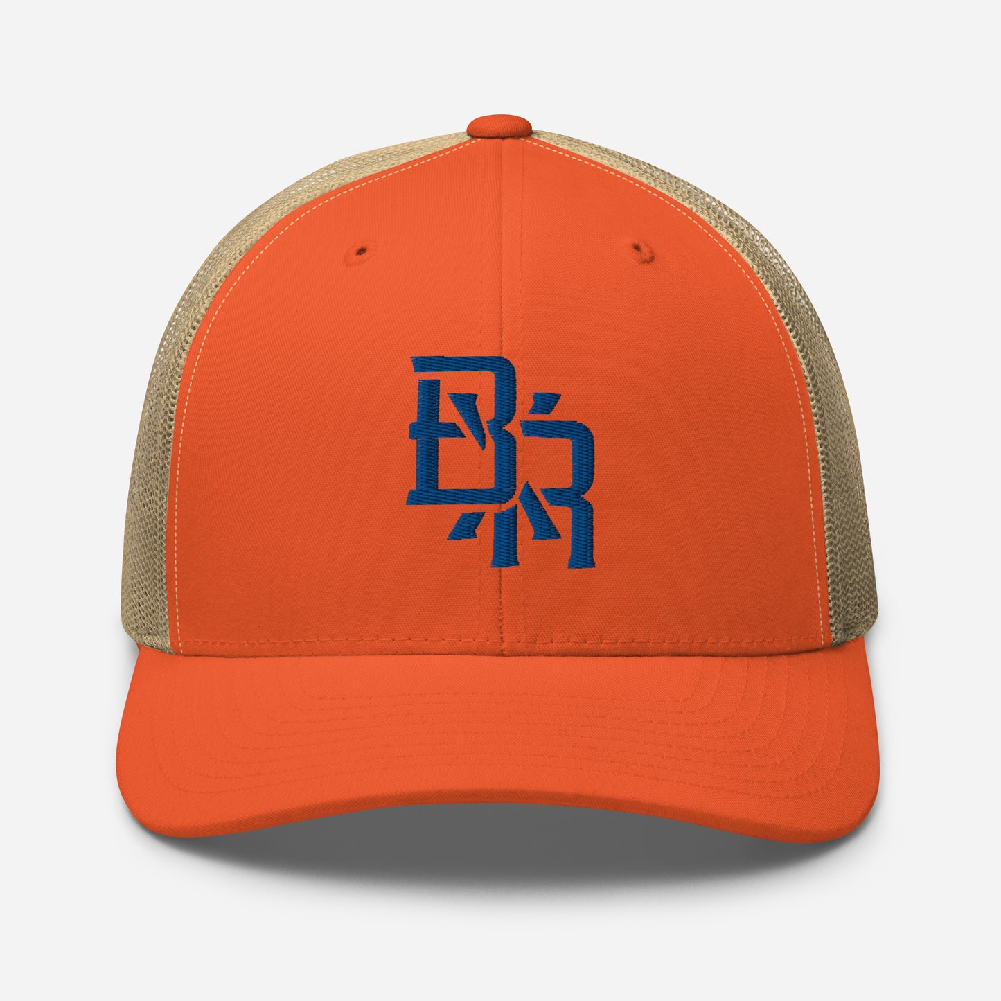 "BXR" Retro Trucker Hat | Yupoong 6606 | E Luna CLASSIC Solocrest 1 Royal Thread Front Logo