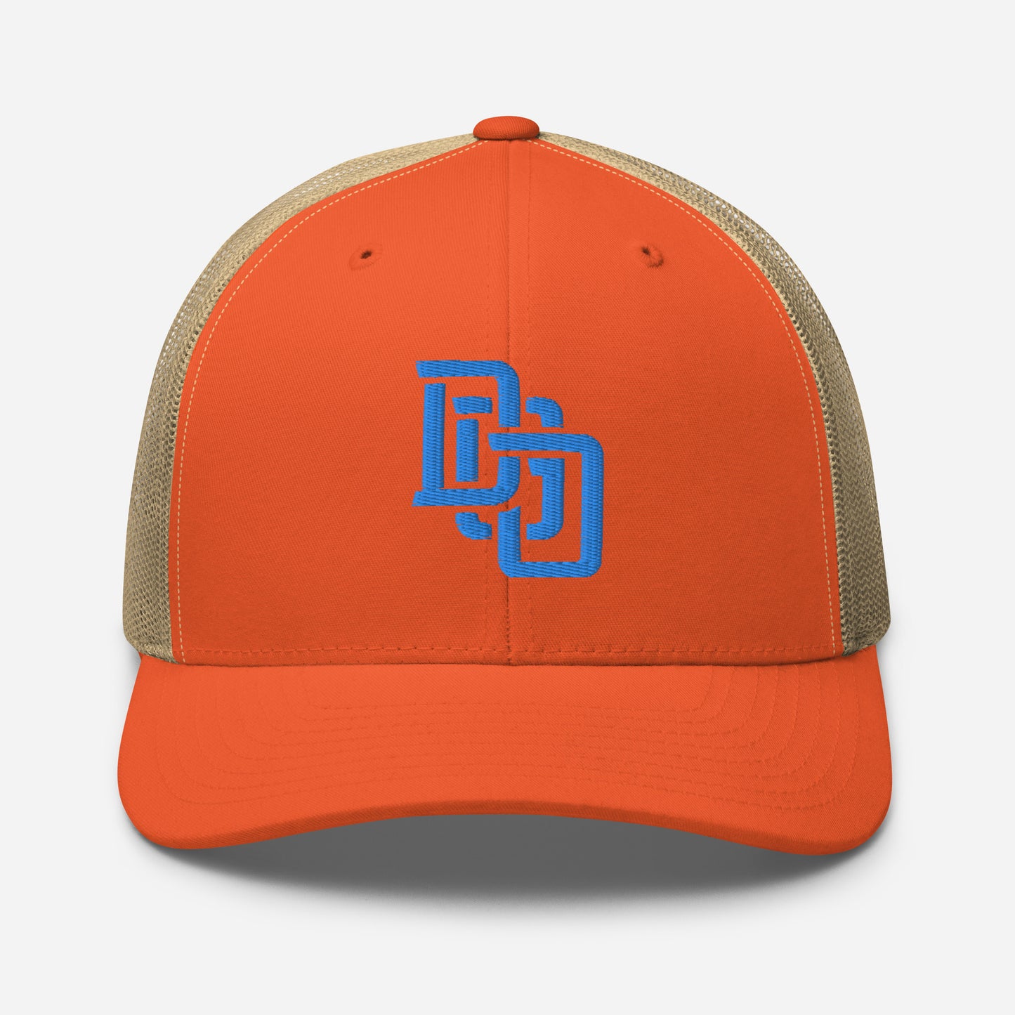 "DGO" Retro Trucker Hat | Yupoong 6606 | E Luna CLASSIC Solocrest 1 Aqua/Teal Thread Front Logo