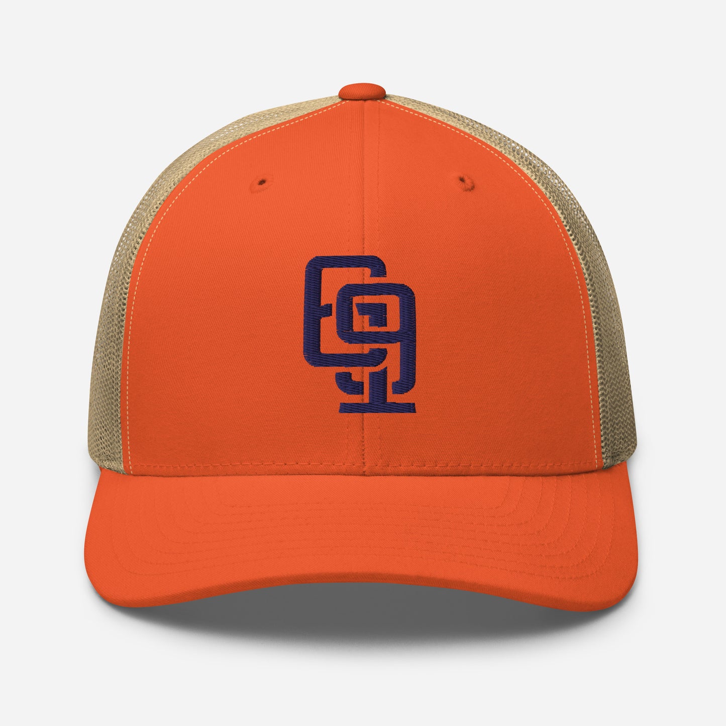 "619" Retro Trucker Hat | Yupoong 6606 | E Luna Brand CLASSIC Solocrest 1 Navy Thread Front Logo