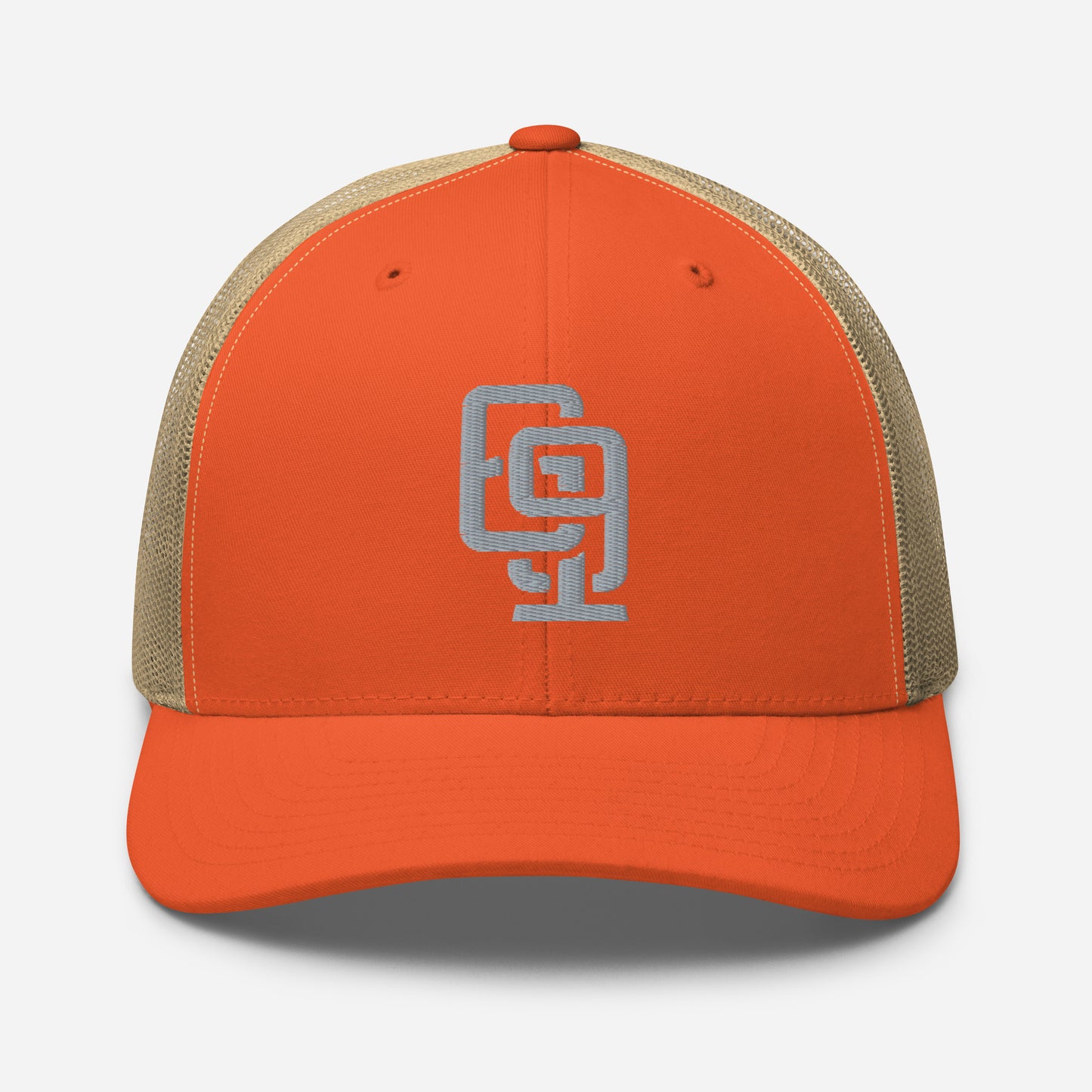 "619" Retro Trucker Hat | Yupoong 6606 | E Luna Brand CLASSIC Solocrest 1 Grey Thread Front Logo