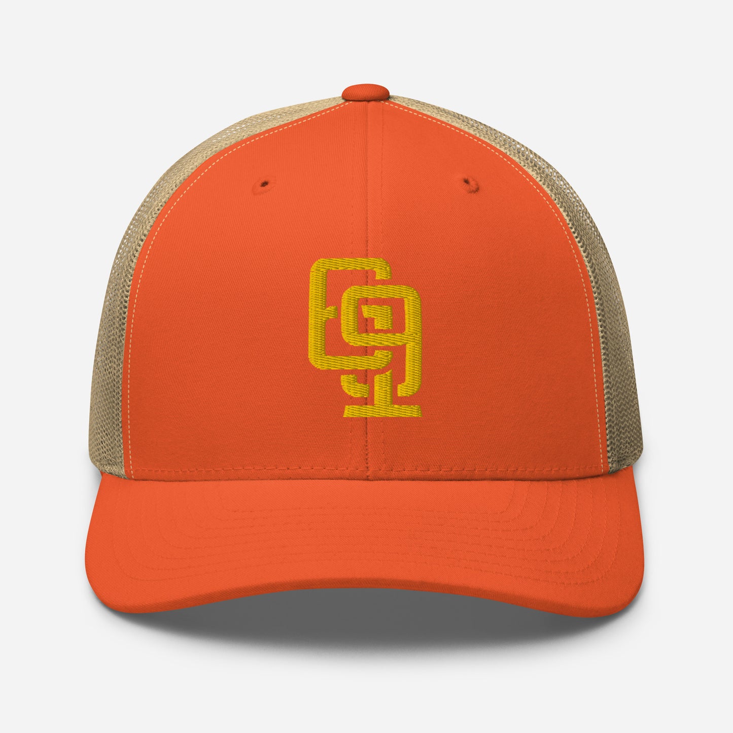 "619" Retro Trucker Hat | Yupoong 6606 | E Luna Brand CLASSIC Solocrest 1 Gold Thread Front Logo