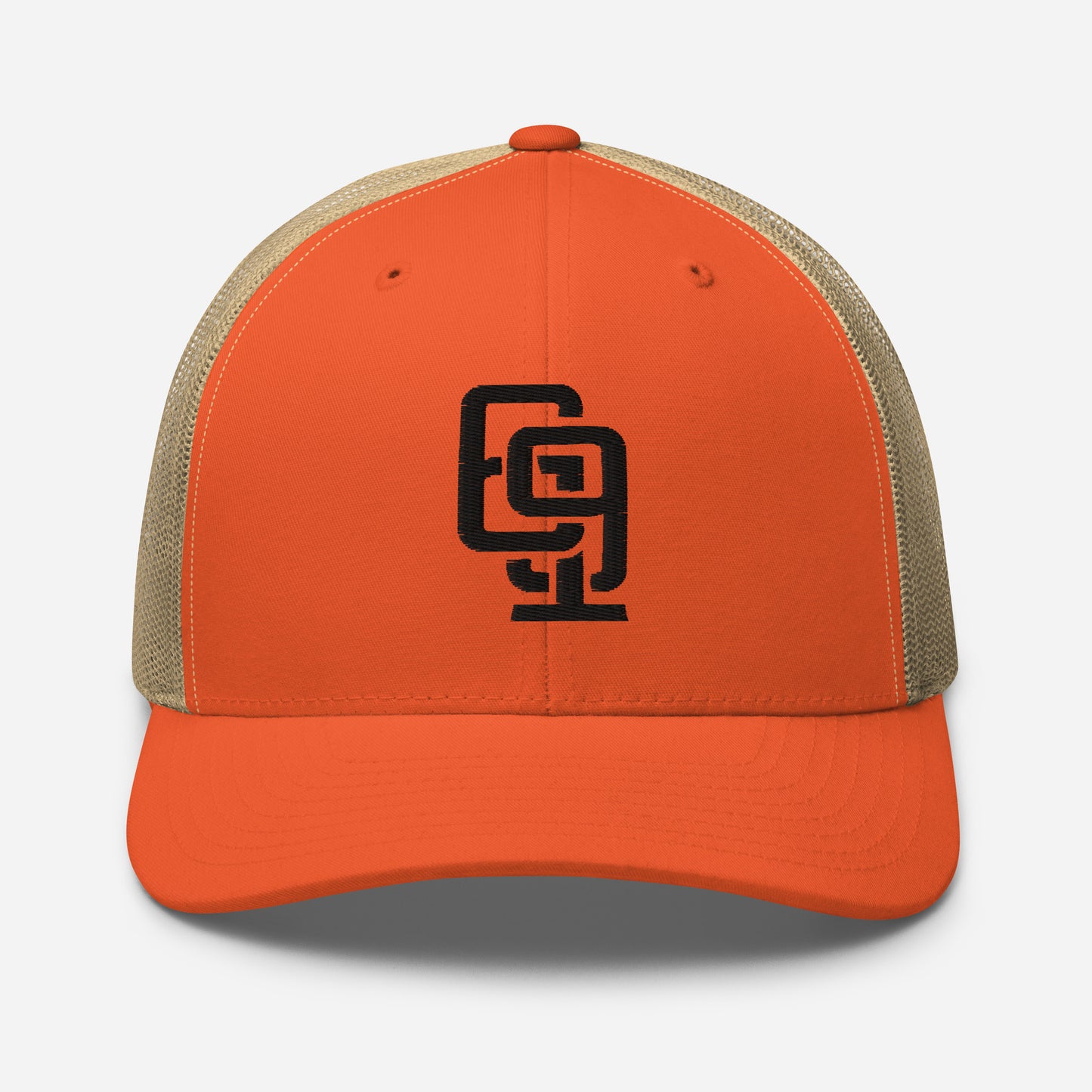 "619" Retro Trucker Hat | Yupoong 6606 | E Luna Brand CLASSIC Solocrest 1 Black Thread Front Logo