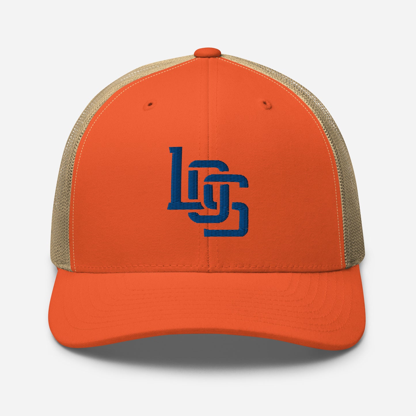 "LOS" Retro Trucker Hat | Yupoong 6606 | E Luna CLASSIC Solocrest 1 Royal Thread Front Logo
