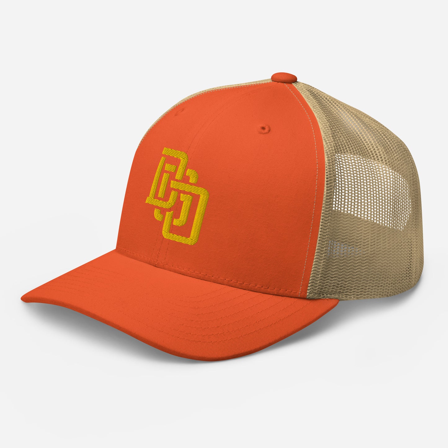 "DGO" Retro Trucker Hat | Yupoong 6606 | E Luna CLASSIC Solocrest 1 Gold Thread Front Logo