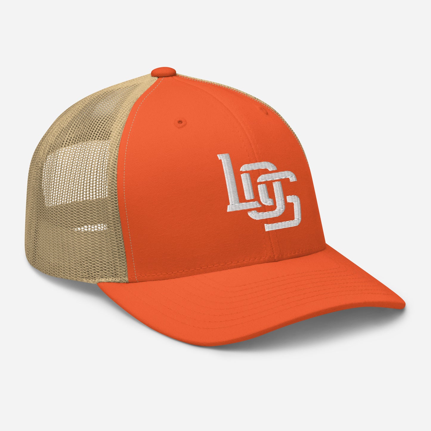 "LOS" Retro Trucker Hat | Yupoong 6606 | E Luna CLASSIC Solocrest 1 White Thread Front Logo