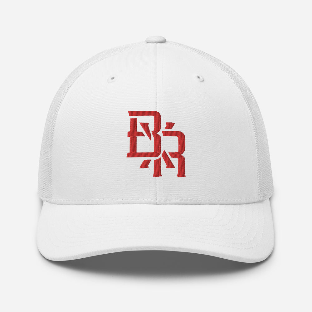 Boné Trucker Retrô "BXR" | Yupoong 6606 | E Luna CLASSIC Solocrest 1 Fio Vermelho Logo Frontal