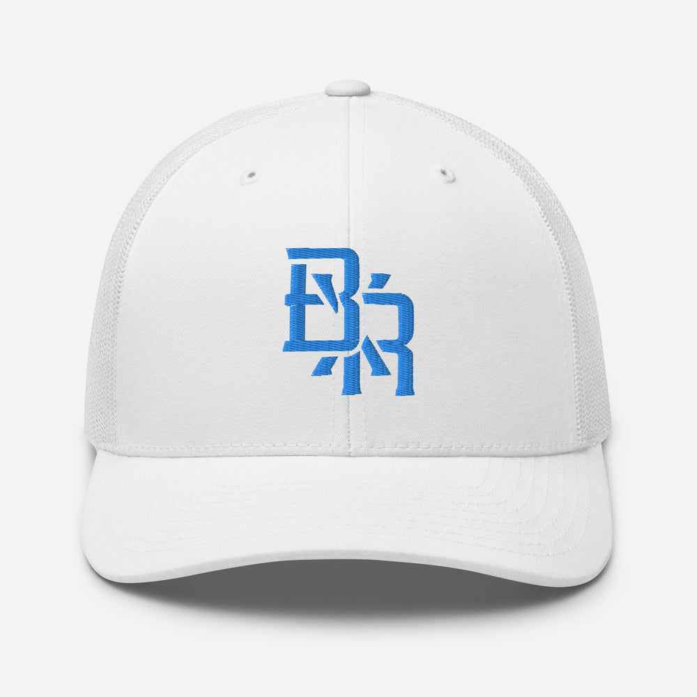 Gorra camionera retro "BXR" | Yupoong 6606 | Logotipo frontal con bordado E Luna CLASSIC Solocrest 1 Aqua/Teal