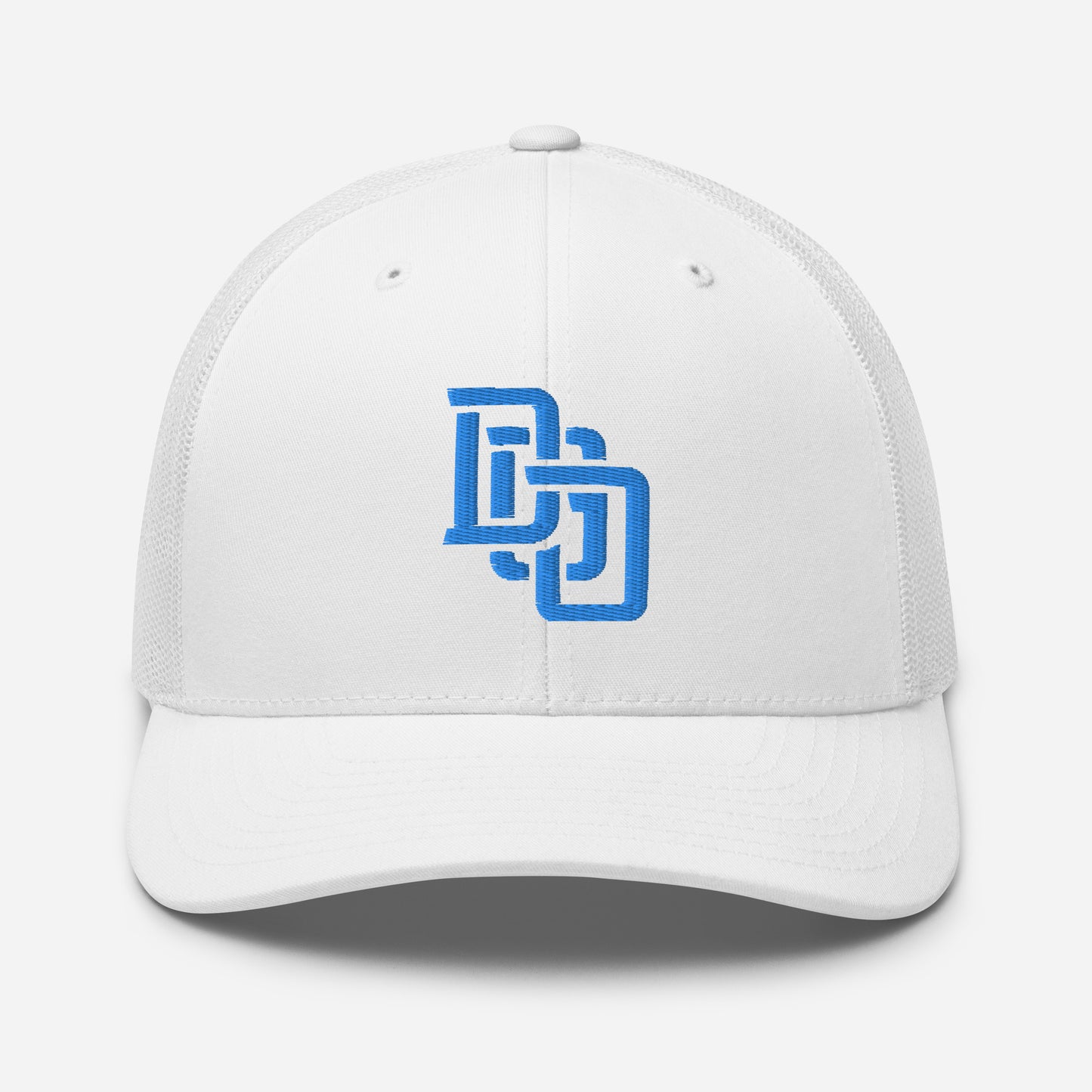 "DGO" Retro Trucker Hat | Yupoong 6606 | E Luna CLASSIC Solocrest 1 Aqua/Teal Thread Front Logo